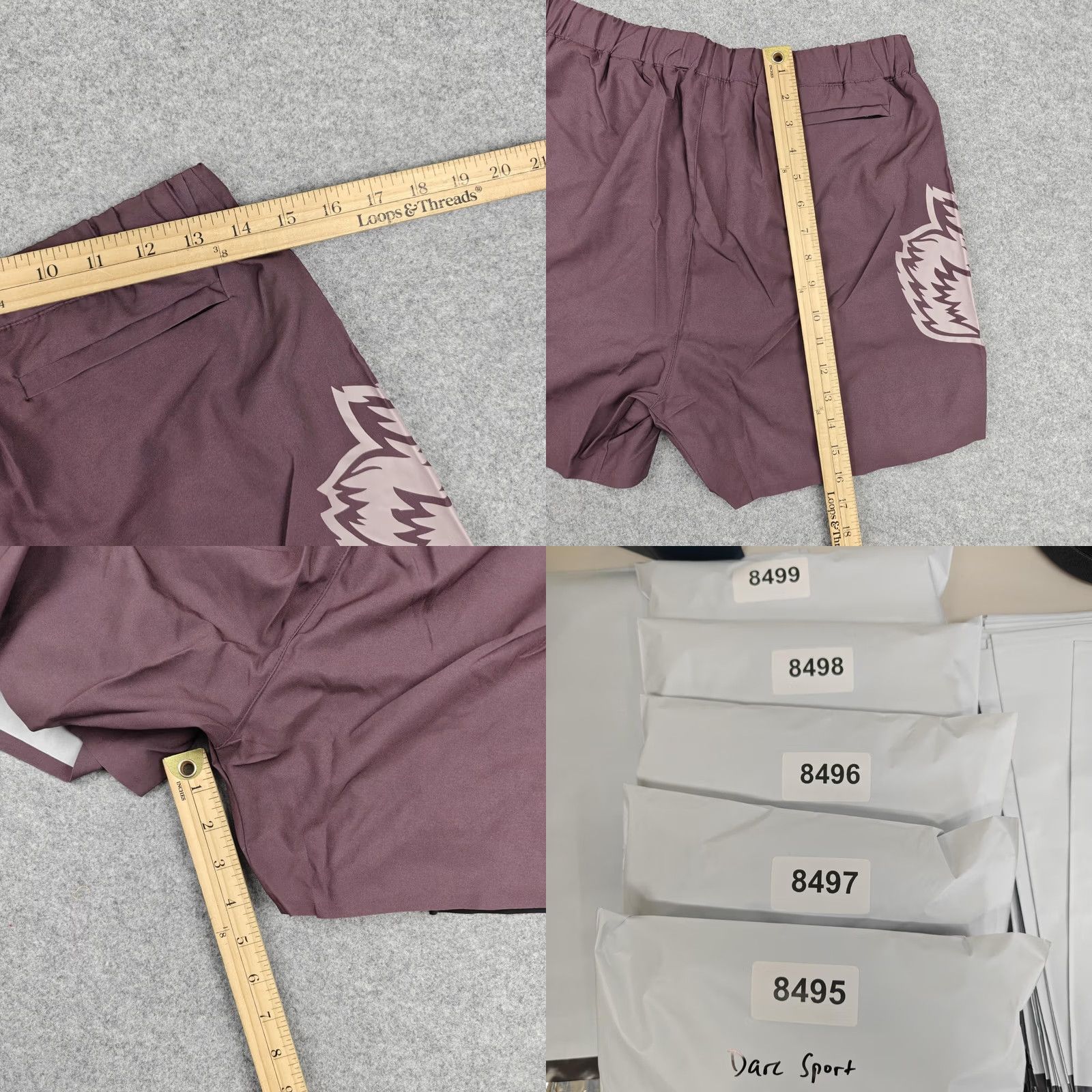 Darc Sport Darc Sport Compression Shorts Mens Medium Purple Pyramid V2 Wolves Lined New Size US 31 - 8 Thumbnail