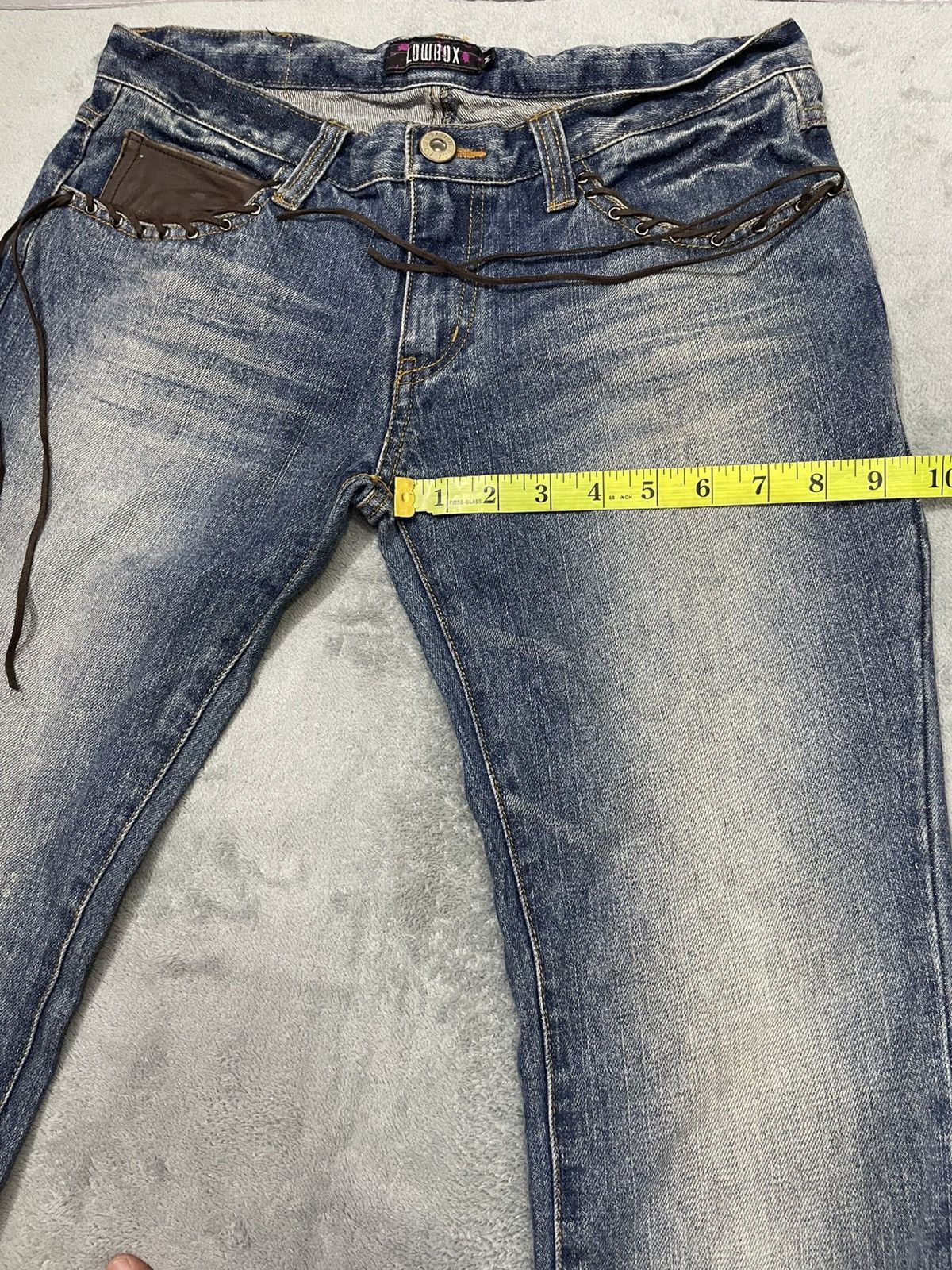 Japanese Brand × LOWBOX LOWBOX SNAKE POCKET Blue faded wash style loose jeans Size US 31 - 6 Thumbnail