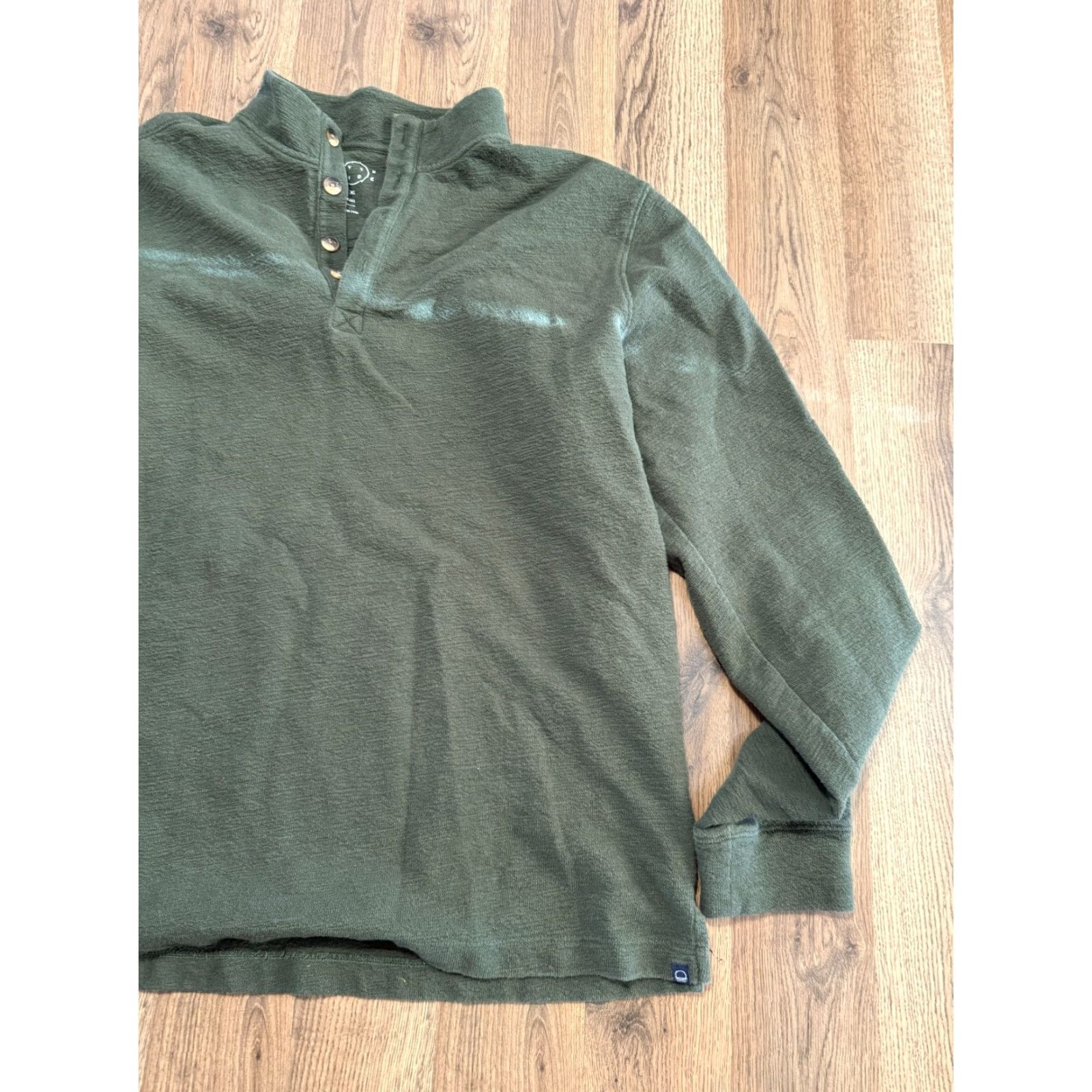 Vintage Even Tide Sweater Men's Size XL Tall Green Mock Neck 1/4 Buttons Pullover Size US XL / EU 56 / 4 - 4 Thumbnail