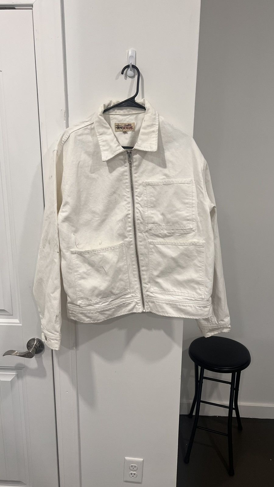 STUSSY OVERDYED ZIP WORK ジャケット　　Y2K Stussy Stussy Overdyed Zip Work Jacket FW22 - Size Small