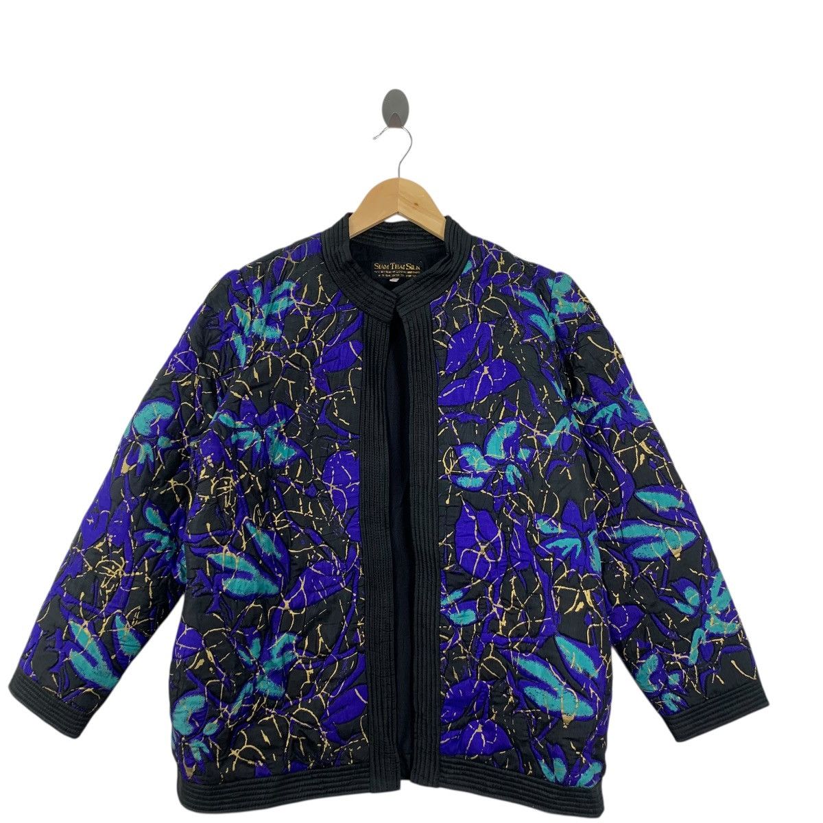 Vintage Vintage SIAM THAI SILK Collection Over Print Floral Jacket Size XL / US 12-14 / IT 48-50 - 4 Thumbnail