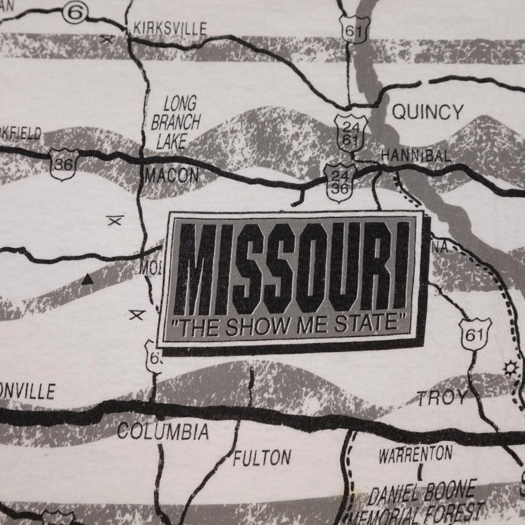 Fruit Of The Loom VINTAGE Missouri Map Shirt Mens L White Nike? Size US L / EU 52-54 / 3 - 7 Thumbnail