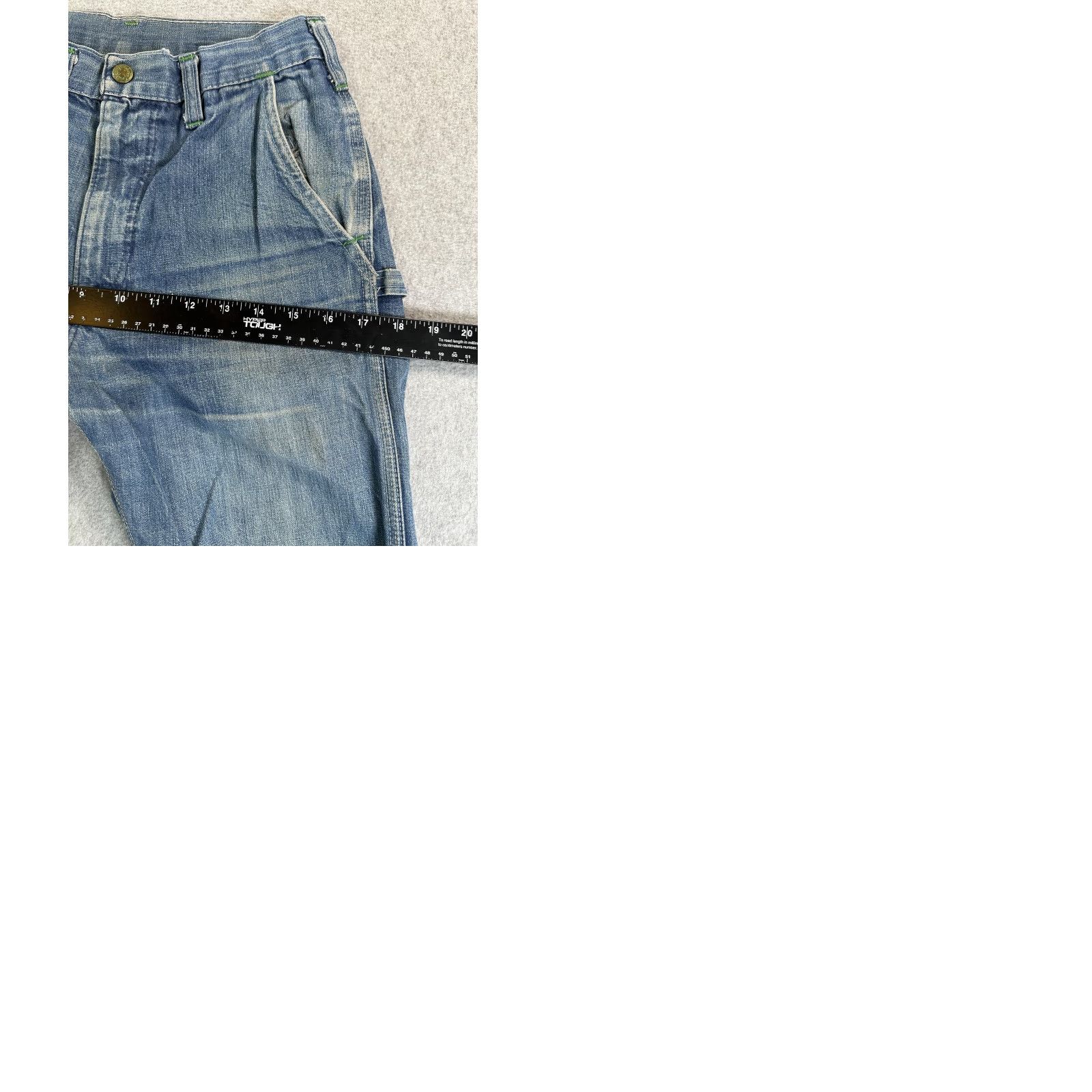 Vintage VINTAGE OshKosh B'gosh Jeans Mens 34 Blue Relaxed Straight Carpenter Workwear Pockets 34in Inseam Canvas Distressed Size 24" / US 00 / IT 34 - 10 Thumbnail