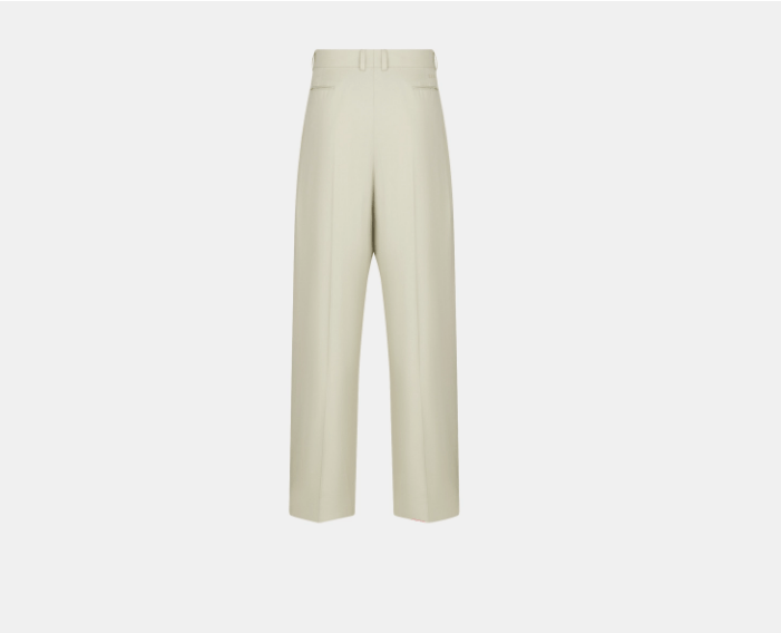 Dior o1w1db10525 413C10 Pleated Pant in Beige Size US 32 / EU 48 - 2 Thumbnail