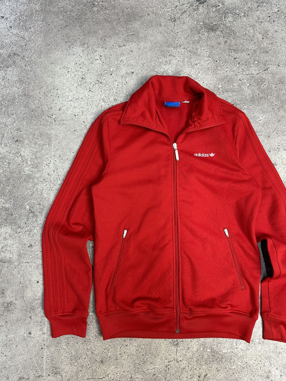 Adidas × Vintage Vintage Adidas Blokecore Track Jacket Red Big Logo Y2K Size US S / EU 44-46 / 1 - 5 Thumbnail