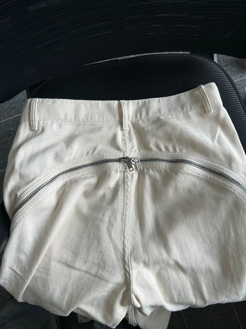 Rick Owens Rick Owens Banana Cut White Zipper Pants-2506 Size US 44 / EU 60 - 6 Thumbnail