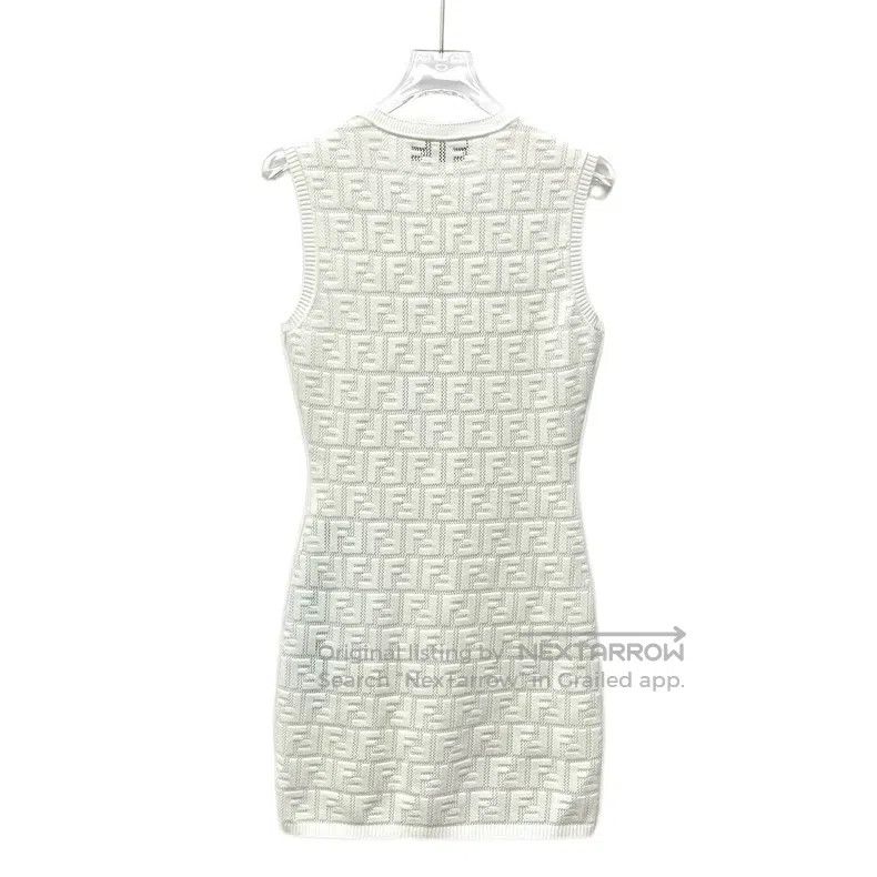 Fendi Fendi White monogram all-over print round neck sleeveless Size XXS / US 00 / IT 34 - 2 Thumbnail