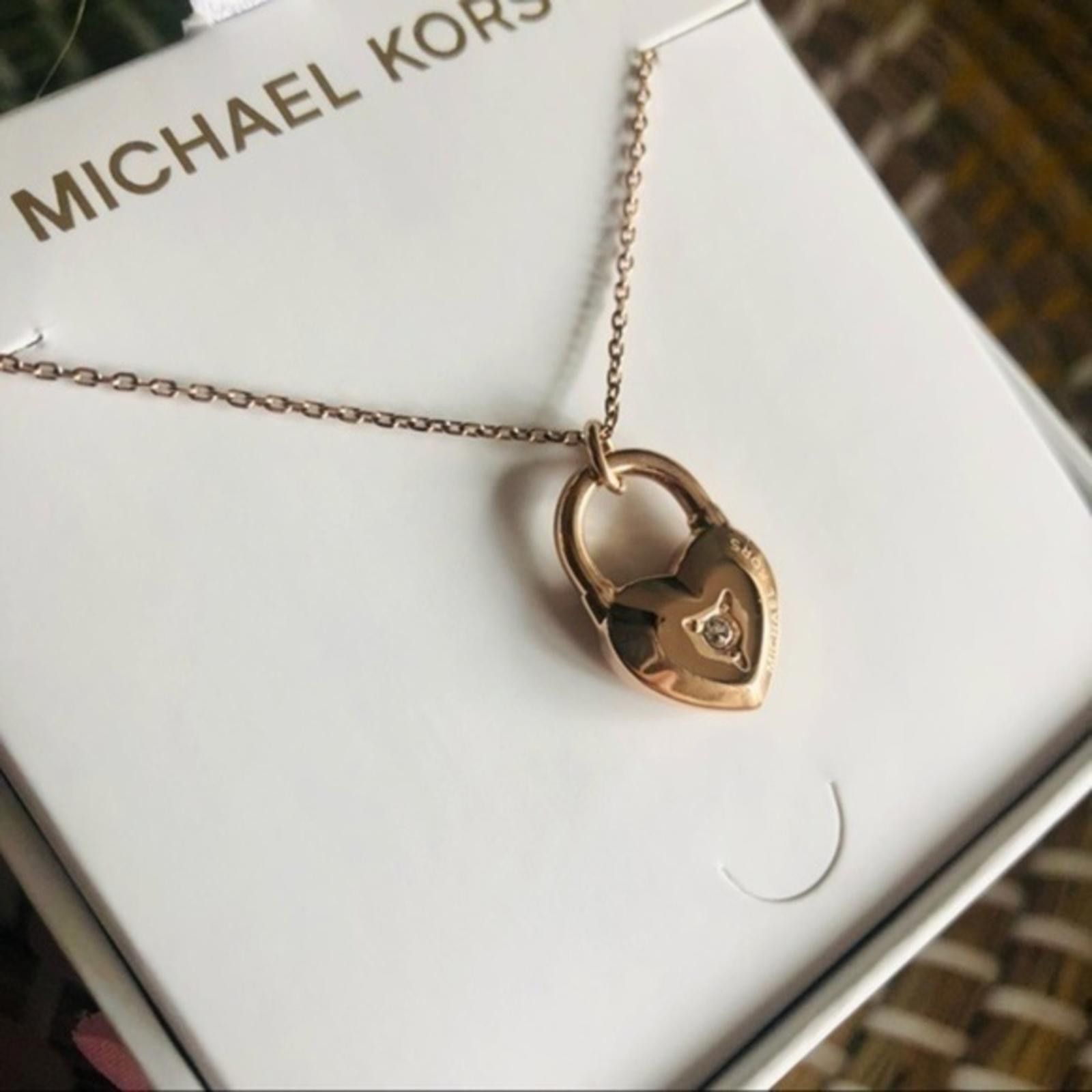 Michael Kors Rose Gold Heart Necklace NWT