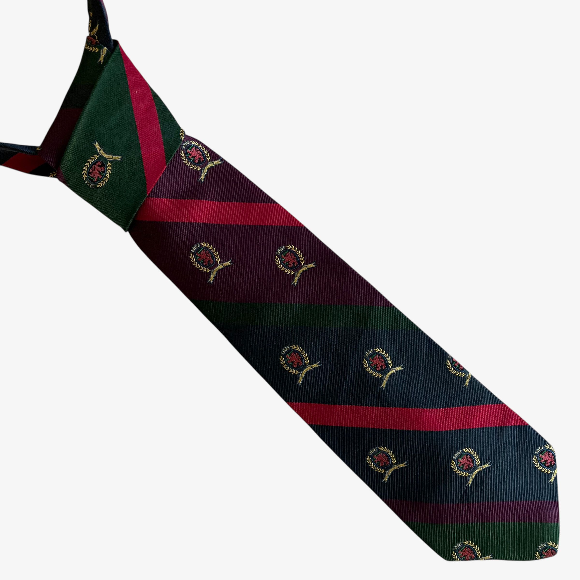 Tommy Hilfiger Vintage 90s Tommy Hilfiger Lion Striped Print Silk Tie Size ONE SIZE - 1 Thumbnail
