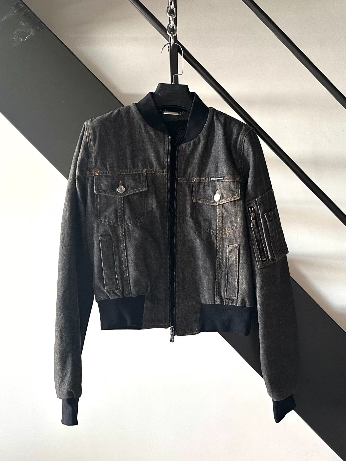 Dolce & Gabbana Dolce & Gabbana Black Jeans Bomber Jacket Size US S / EU 44-46 / 1 - 1 Thumbnail