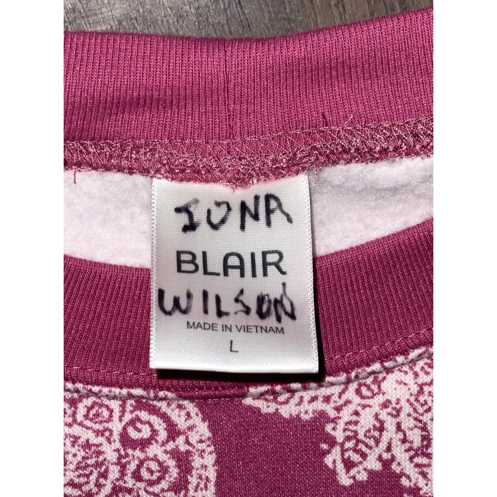 Vintage VINTAGE Floral Crewneck Large Magenta Granny Core Sweatshirt Jumper 80s Style Women L Pink Cotton Sweater Pullover Size L / US 10 / IT 46 - 3 Thumbnail