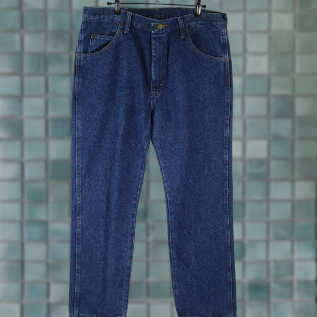 Wrangler Wrangler Mens Jeans Straight Flat Front High Rise Blue Denim Size 36x30 Size US 36 / EU 52 - 1 Thumbnail