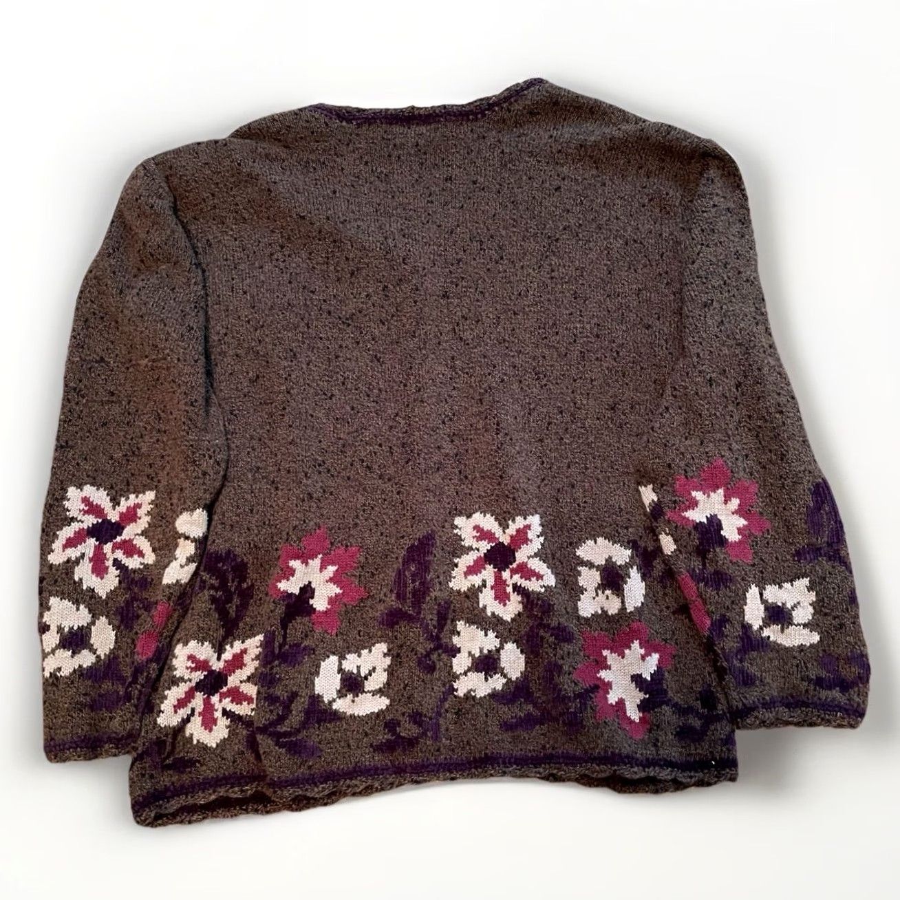Coldwater Creek Coldwater Creek Cardigan Sweater L Olive Green Floral Silk Cotton Button Up Womens Casual Knit Bohemian Floral Pattern Open Front Size L / US 10 / IT 46 - 5 Thumbnail