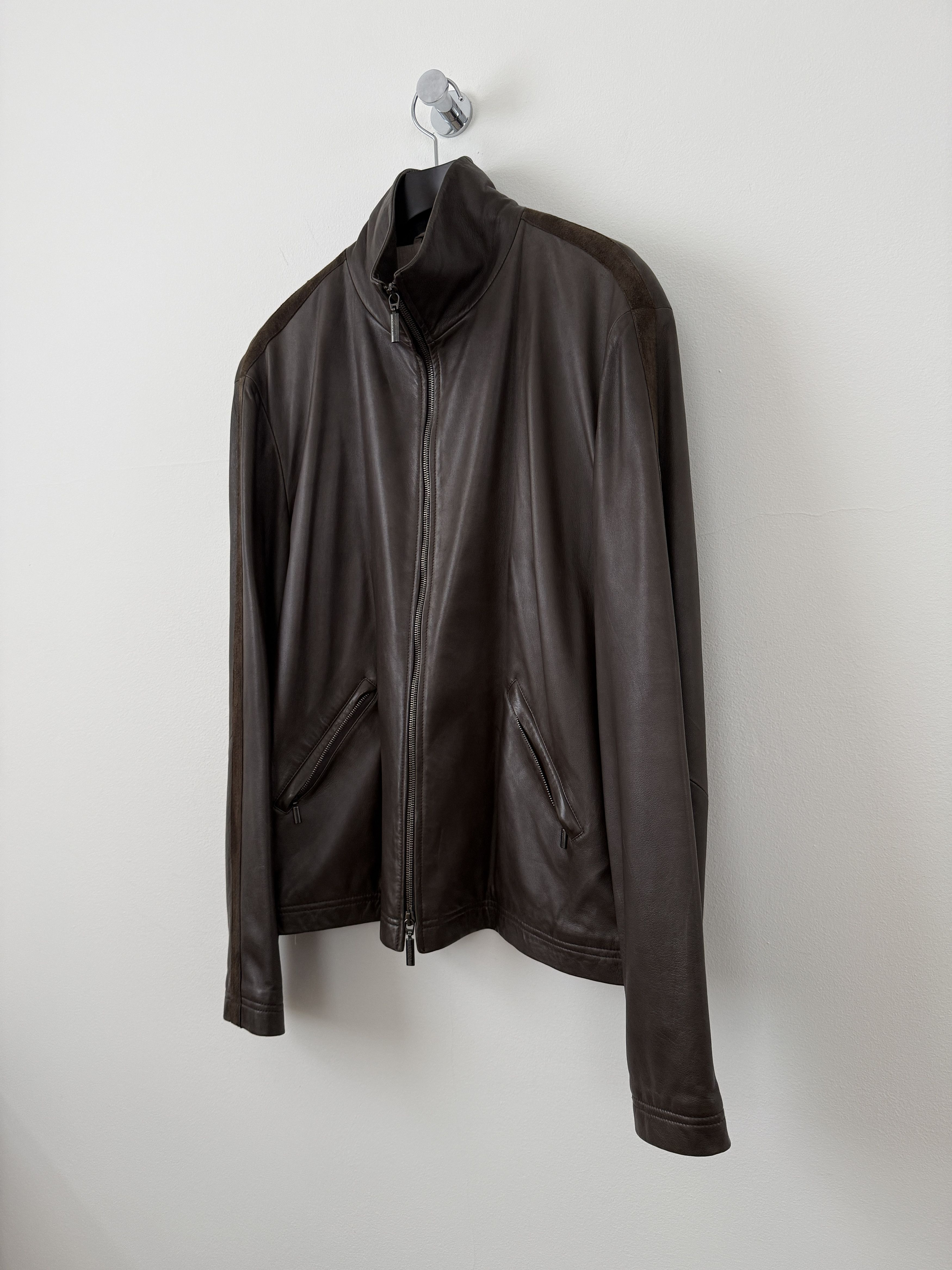 Armani Collezioni Lambskin Leather Zip Up Jacket Size US S / EU 44-46 / 1 - 5 Thumbnail
