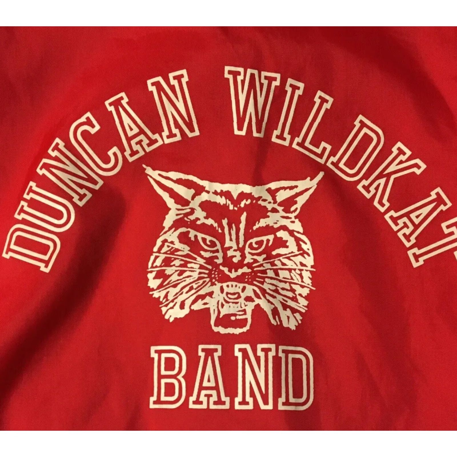 Vintage VINTAGE Duncan Wildcats Band Windbreaker Jacket M USA Red 80s 90s College School Punk Grunge Biker Sports Track & Field Varsity Men's Jacket */} Size US M / EU 48-50 / 2 - 2 Thumbnail