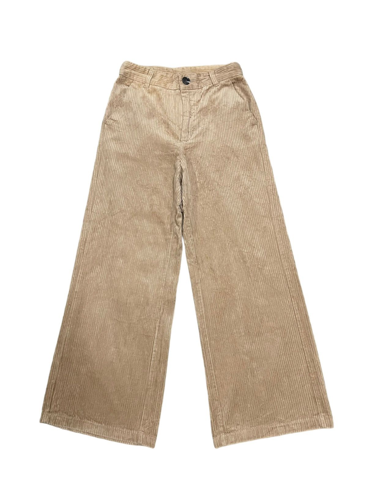 image of Vintage Japanese Gu Corduroy Style Flare Pants in Brown, Men's (Size 26)