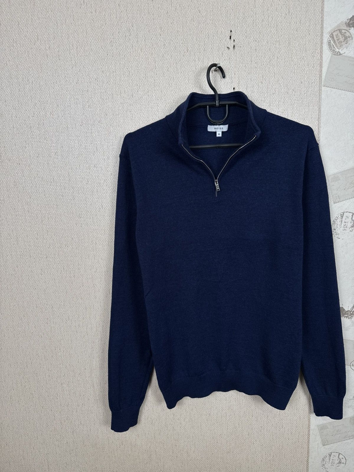 Reiss Reiss Sweartshirt 1/4 Zip Wool Luxury Mens Blue Navy M Size US M / EU 48-50 / 2 - 6 Thumbnail