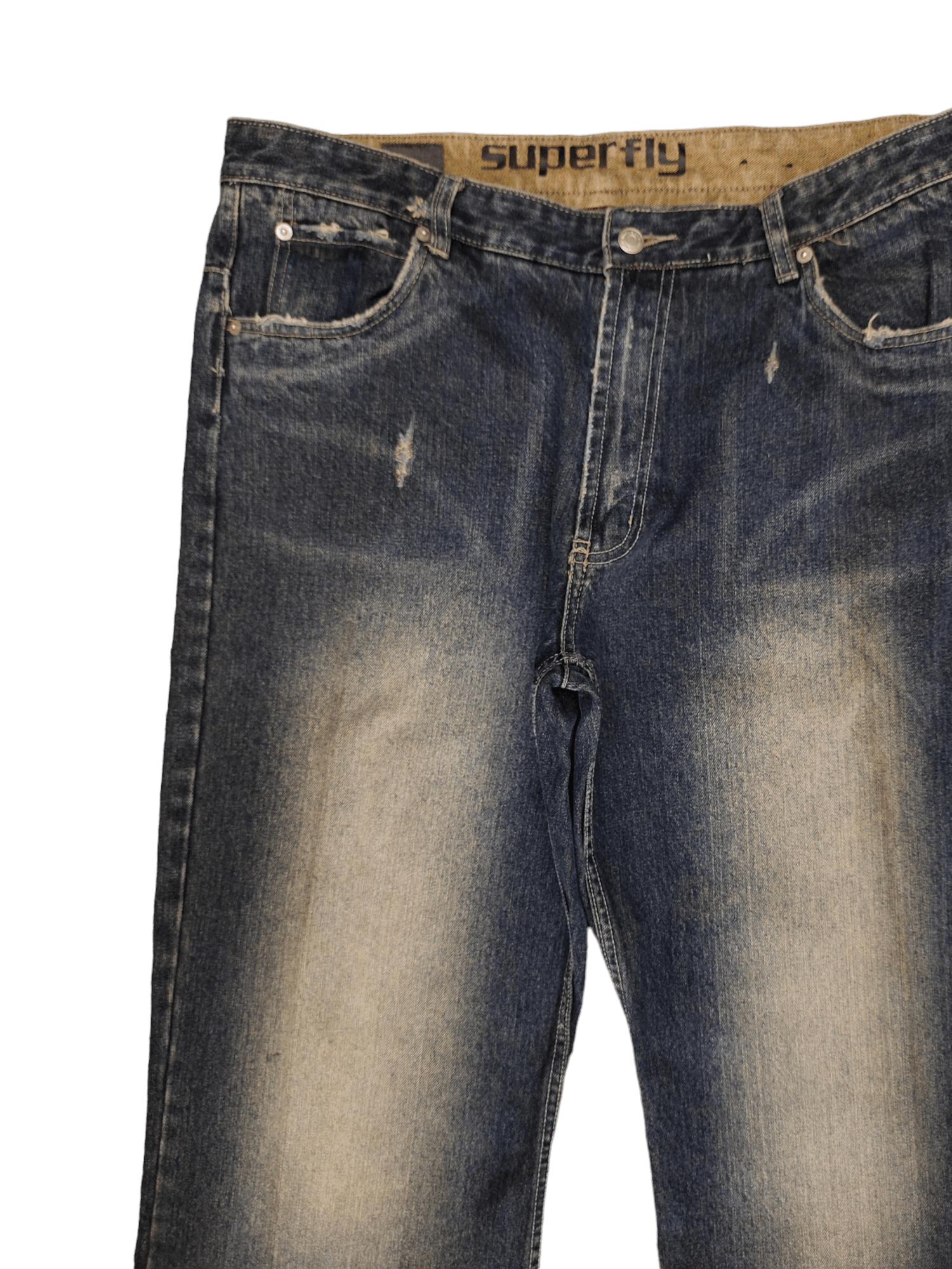 Hysteric Glamour Baggy Jeans Industrie Sand Wash Ripped Denim Wide Loose Y2k Size US 37 - 2 Thumbnail