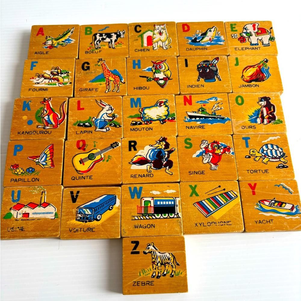 Designer Vintage Wooden ABC Block Set Size ONE SIZE - 1 Thumbnail