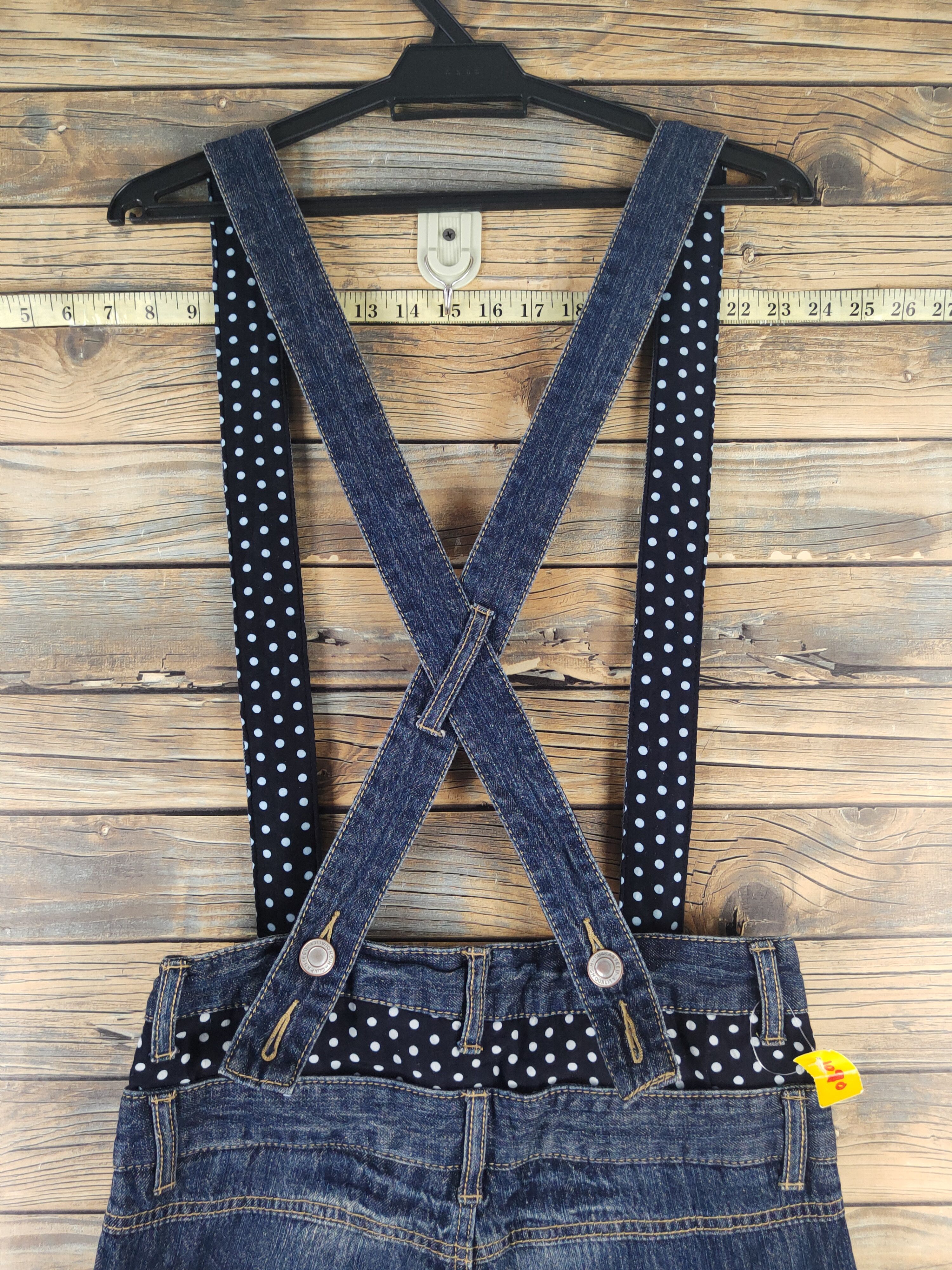 Japanese Brand DL Japanese Brand Dark Blue Suspender Soft Jeans #1090 Size 28" / US 6 / IT 42 - 12 Thumbnail