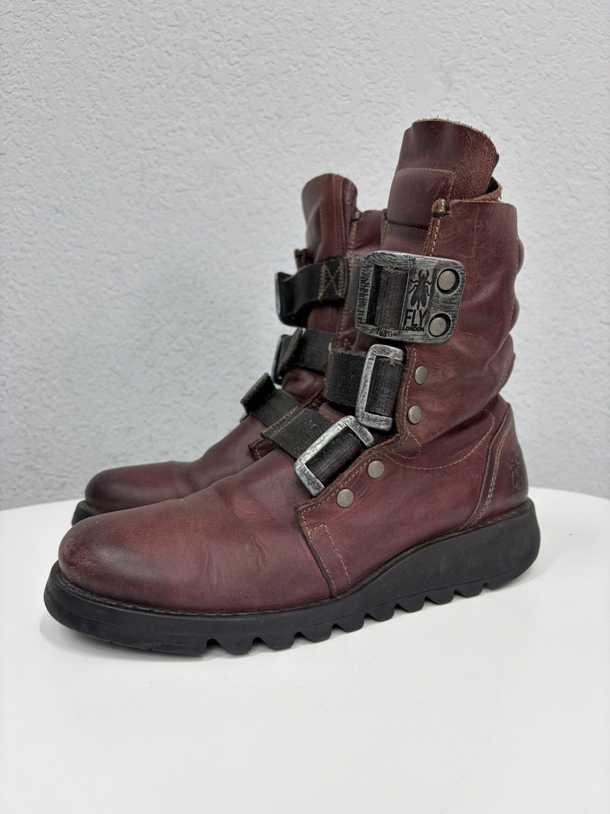 Hedi Slimane Vintage Rick Owens Vibe Leather Combat Biker Boots Archive Size US 6.5 / EU 39-40 - 6 Thumbnail