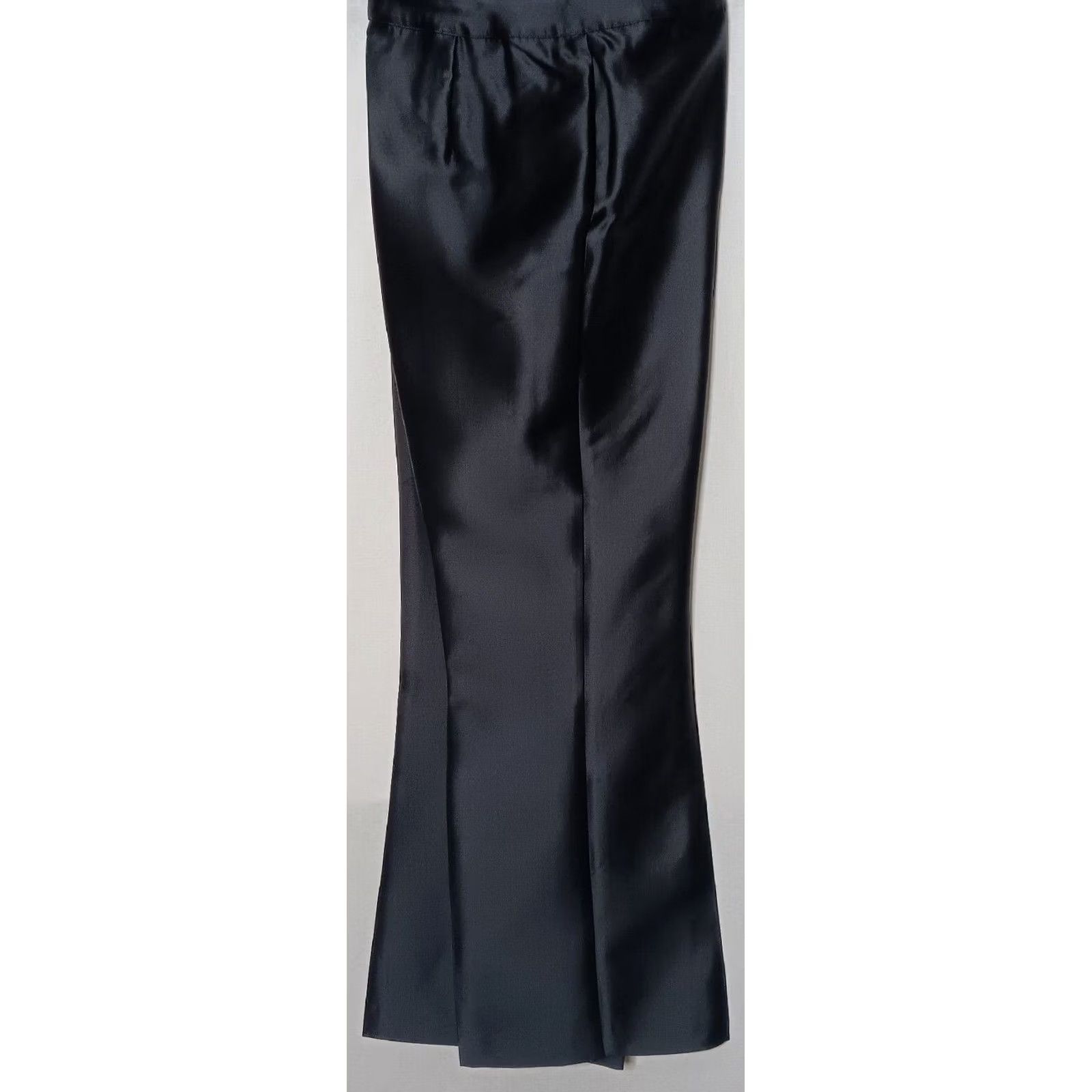 Vintage Jovani New York Womens Pants Black Formal Wide Leg Silk Wool Blend Size 18 Size 40" / US 18 - 3 Thumbnail