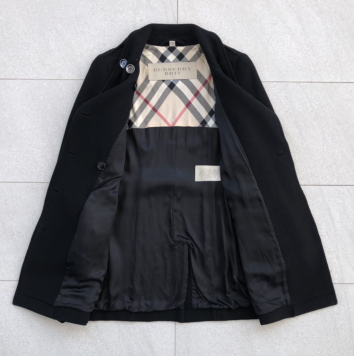 Burberry Burberry Brit Black Wool Blend Zip-Pocket Trench Coat Size M / US 6-8 / IT 42-44 - 17 Thumbnail