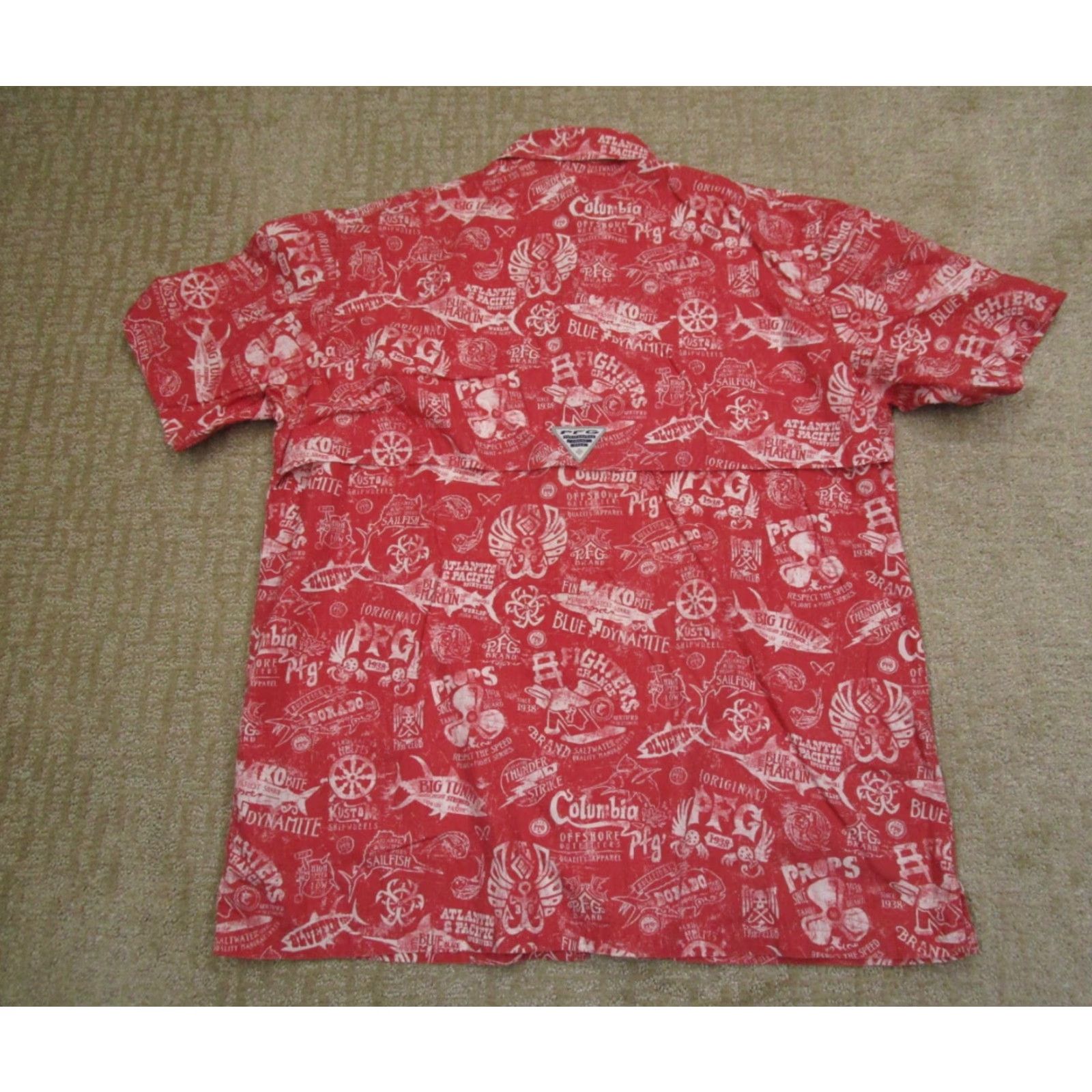 Vintage Columbia Shirt Men Large Red Short Sleeve PFG Button-Up Collared Fishing All Over Print AOP Sea/Vintage: No Size US L / EU 52-54 / 3 - 3 Thumbnail