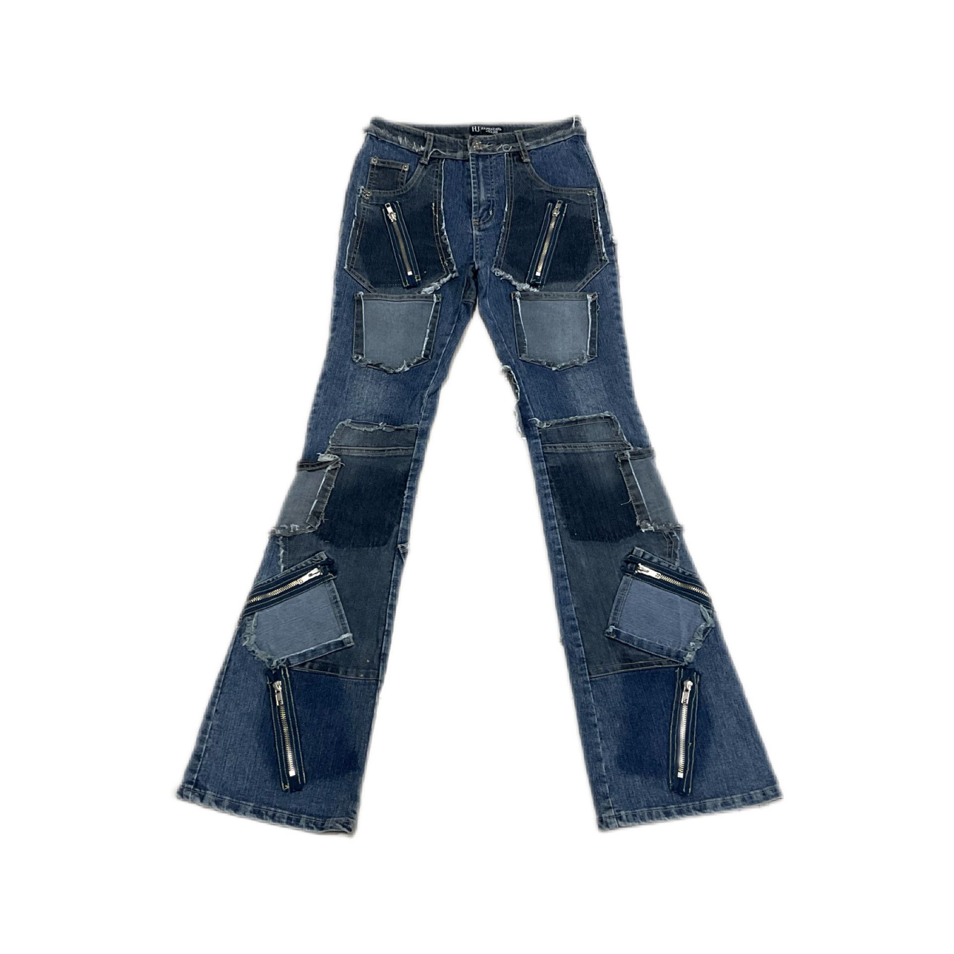 14th Addiction × Hysteric Glamour × If Six Was Nine 🔥Sick Y2K Haphazard Crazy Pockets Patchwork Flare Denim Size US 27 - 1 Thumbnail