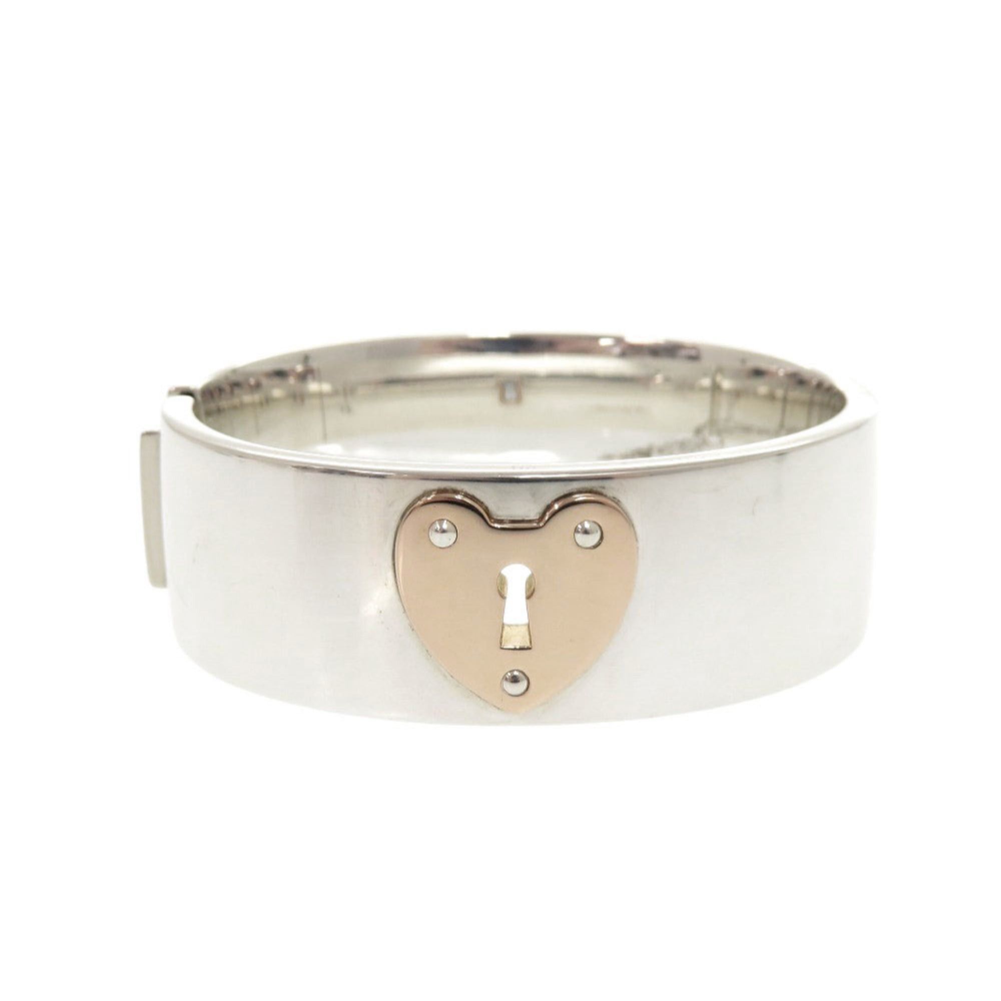 Tiffany & Co. Excellent condition Tiffany & Co. Heart Lock sterling silver 925 18K rose gold 750 bangle bracelet 1727TIFFANY&Co. Size ONE SIZE - 1 Thumbnail