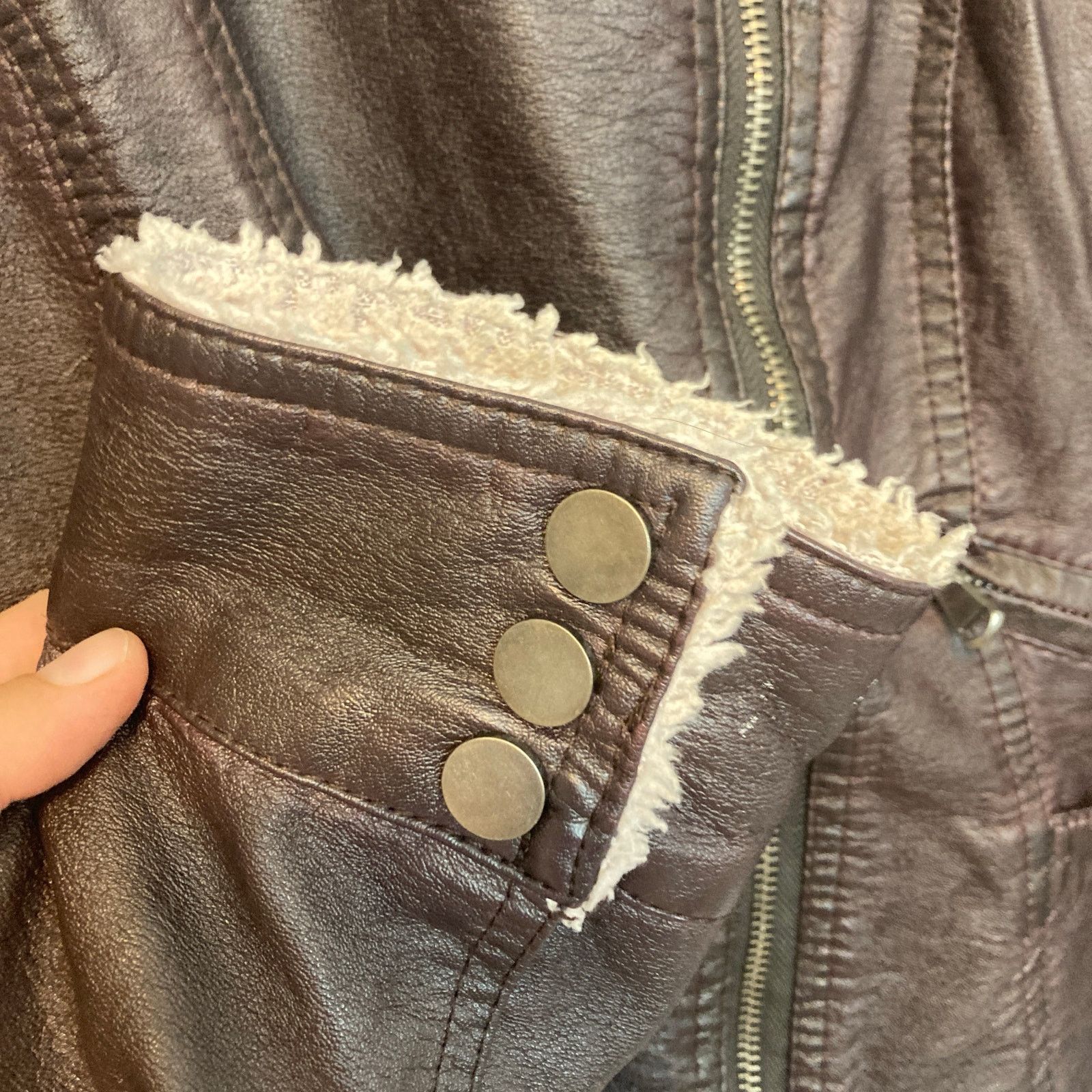 Blanc Noir Blanc Noir Brown Leather Zip Up Button Collar Bomber Jacket Size L / US 10 / IT 46 - 6 Thumbnail