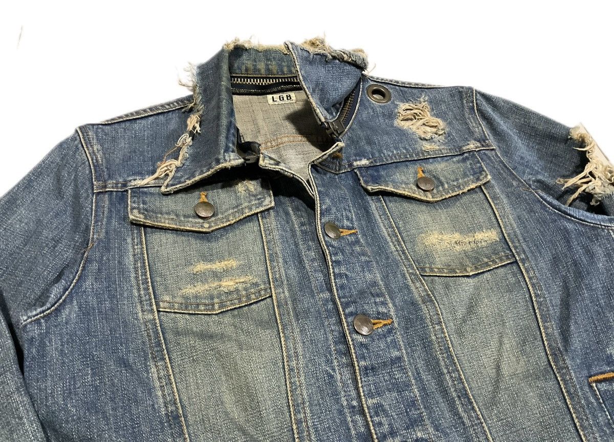 Hysteric Glamour × If Six Was Nine × Le Grande Bleu (L.G.B.) 🔥Rare Archived L.G.B. Destroy Frayed Denim Jacket Size US M / EU 48-50 / 2 - 5 Thumbnail