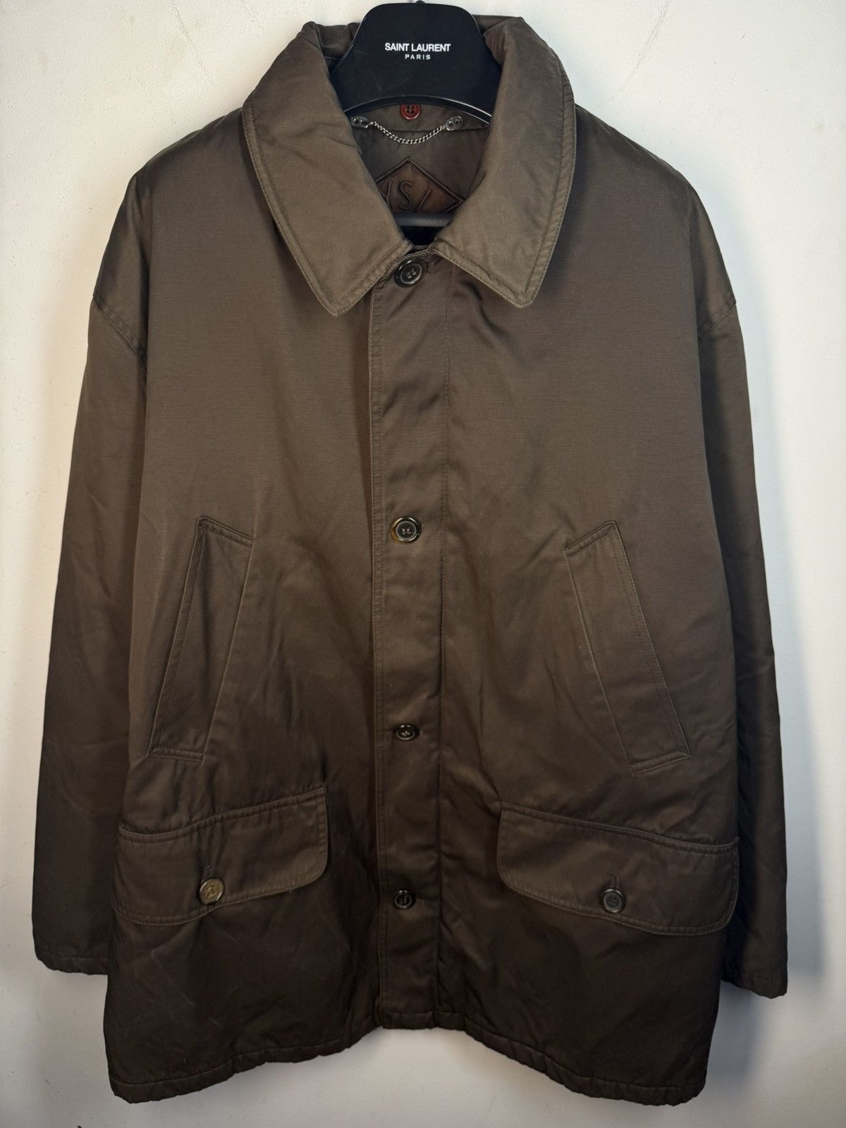 Yves Saint Laurent 90s Warm YSL Jacket Brown Autumn Parka Classic Zip Up Size US XL / EU 56 / 4 - 22 Thumbnail