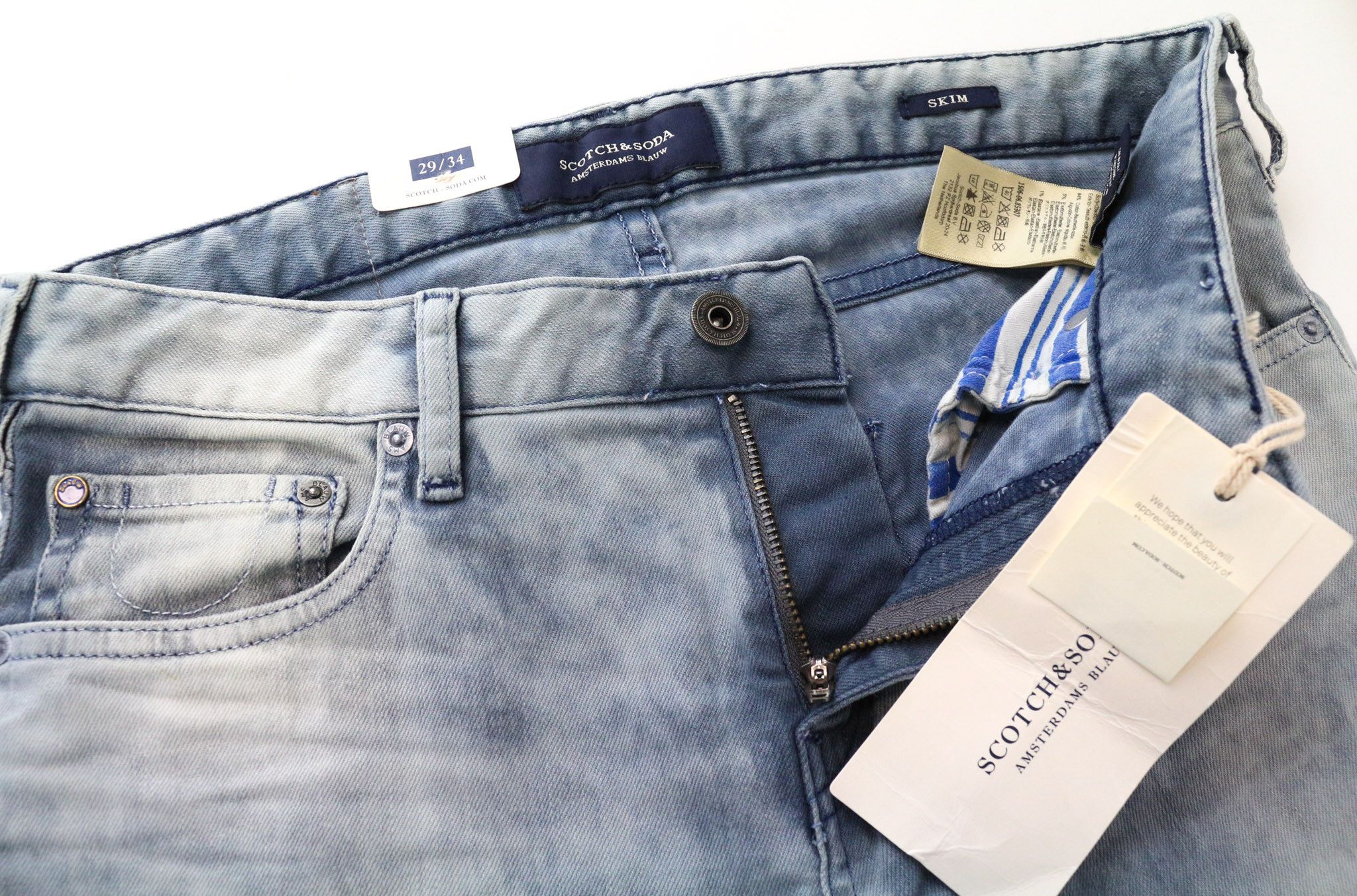 Scotch & Soda SKIM W29/L34 Blue Skinny Stretch Jeans 75196 Size US 29 - 3 Thumbnail