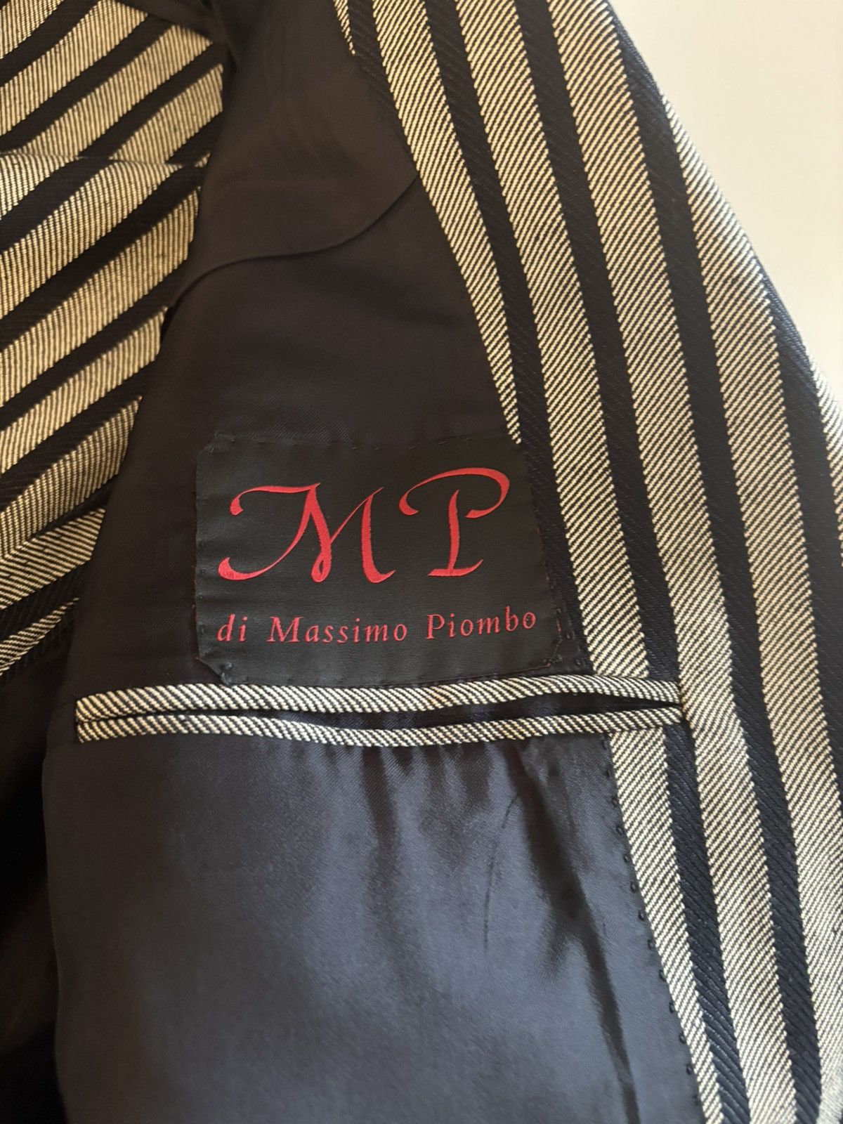 MP Massimo Piombo Beautiful double breasted blazer in black and white Size 42R - 4 Thumbnail