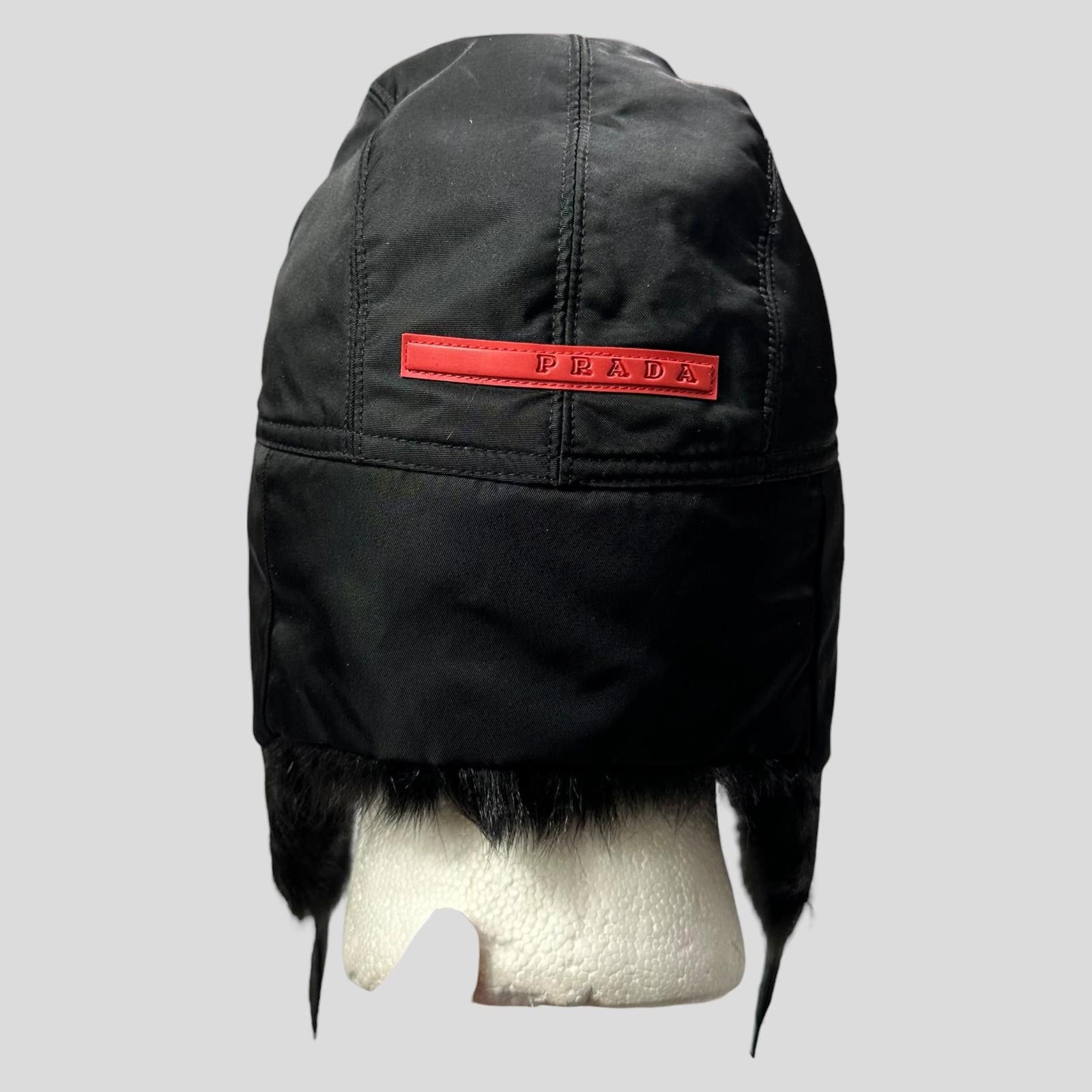 Prada Prada Sport AW99 Goat Fur Nylon Canvas Trapper Hat - L (M) Size ONE SIZE - 5 Thumbnail