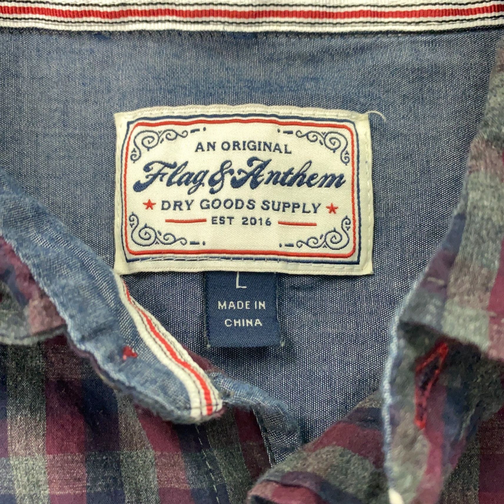 Flag & Anthem VINTAGE Flag & Anthem Flannel Shirt Mens Large Plaid Long Sleeve Size US L / EU 52-54 / 3 - 7 Thumbnail