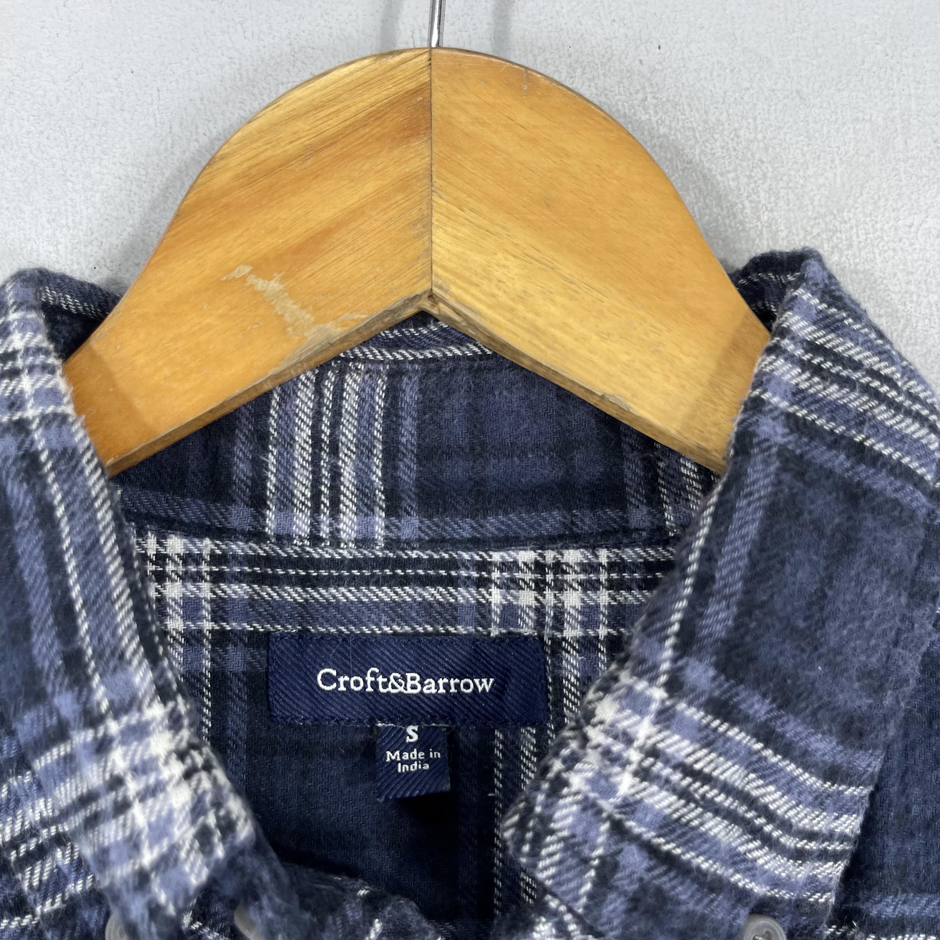 Croft & Barrow × Flannel Vintage Plaid Checkered Blue Tartan Flannel Button Up Size US S / EU 44-46 / 1 - 5 Thumbnail