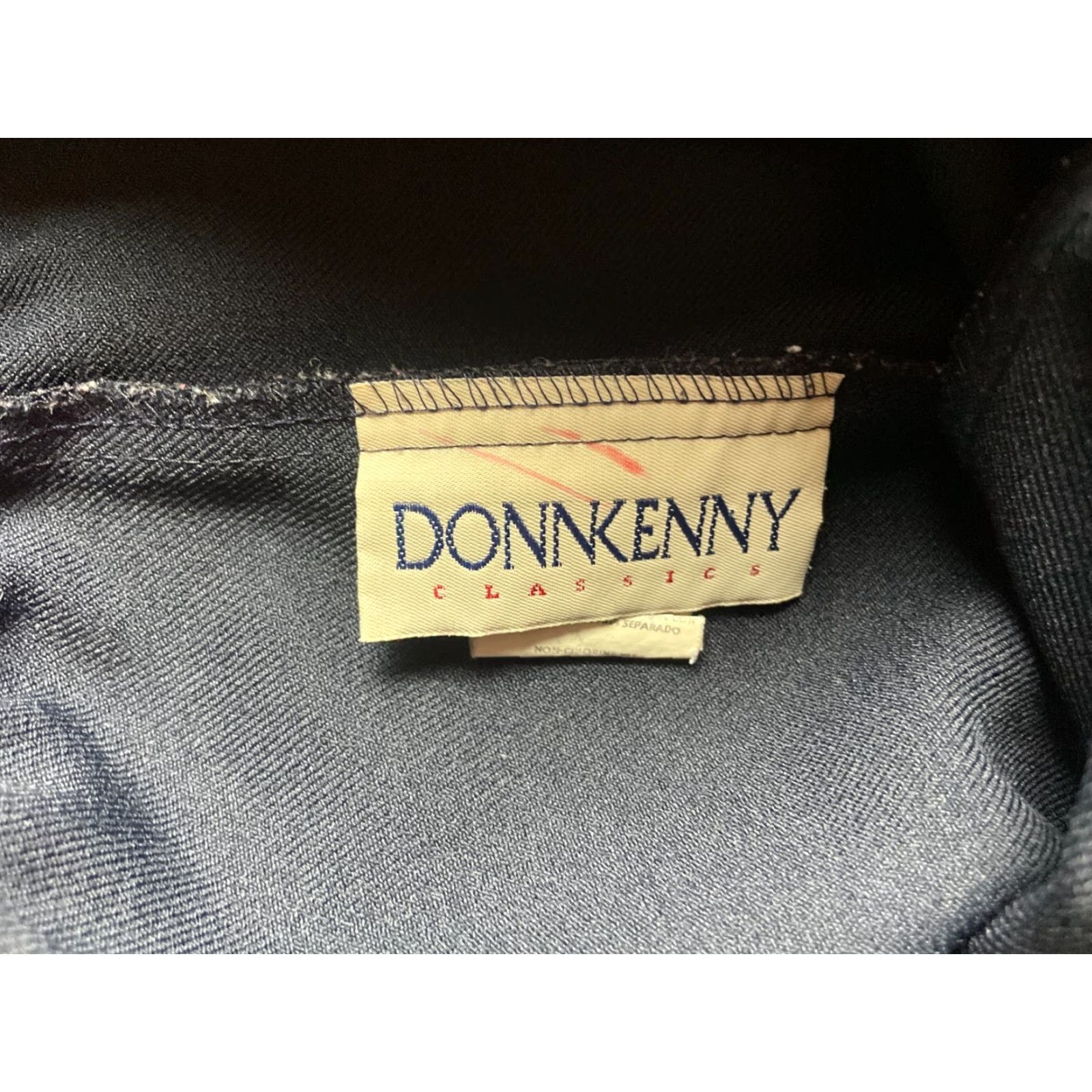 Vintage Donnkenny Dress Pants Women's 16 Navy Blue Pull On Straight Leg Pants Regular Fit Size 38" / US 16 / IT 52 - 3 Thumbnail