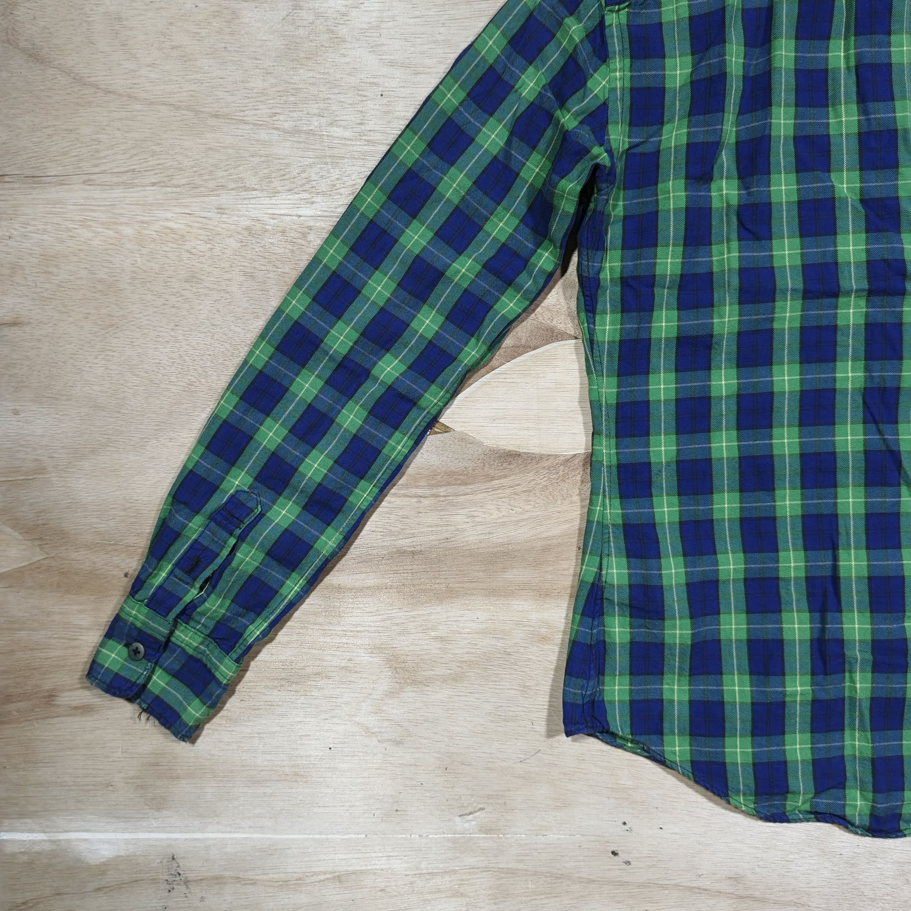 45rpm 45rpm Green & Blue Plaid Longsleeve Shirt Size M / US 6-8 / IT 42-44 - 7 Thumbnail