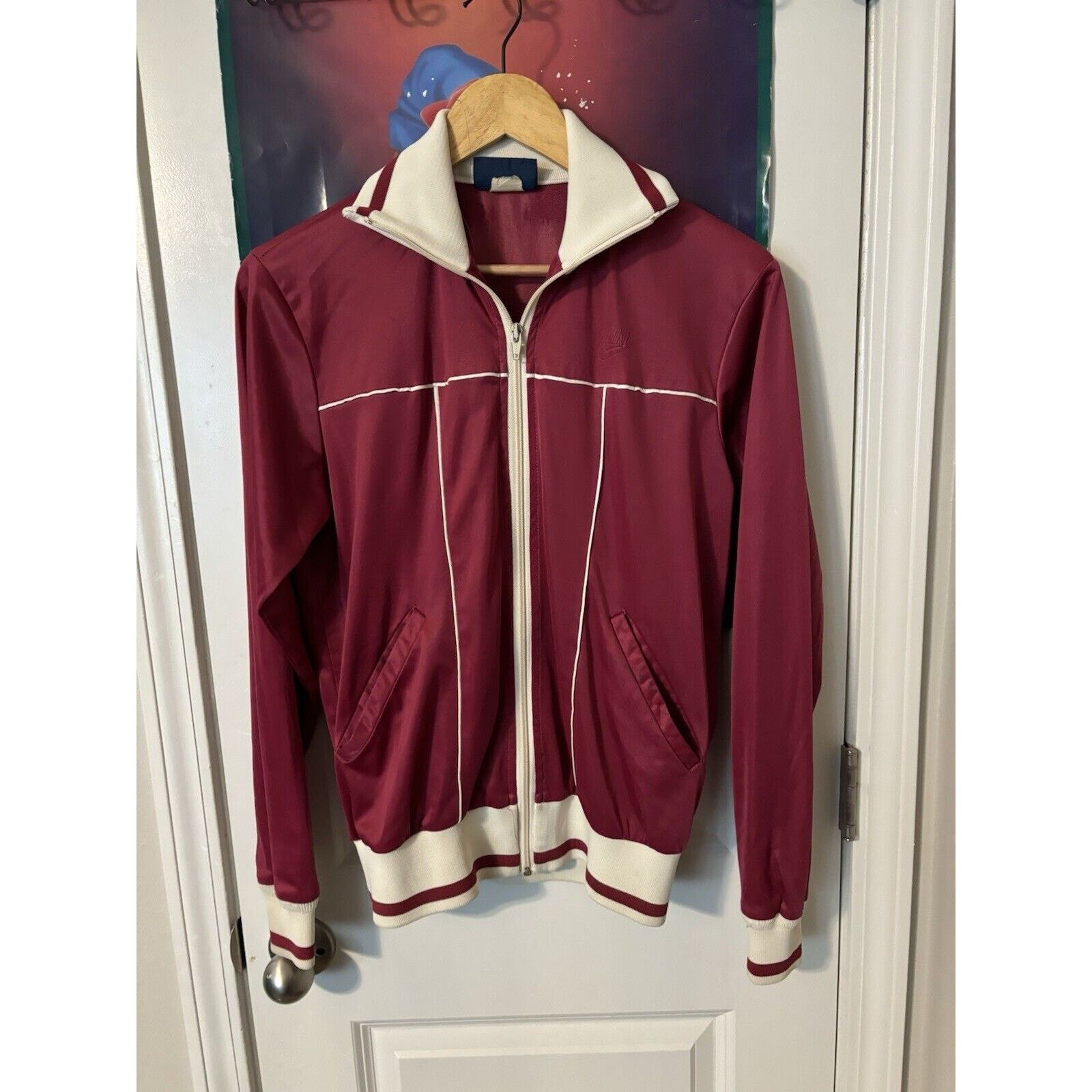 Nike Vintage 80s blue tag nike zip up track suit burgundy Sz S Size US S / EU 44-46 / 1 - 1 Thumbnail