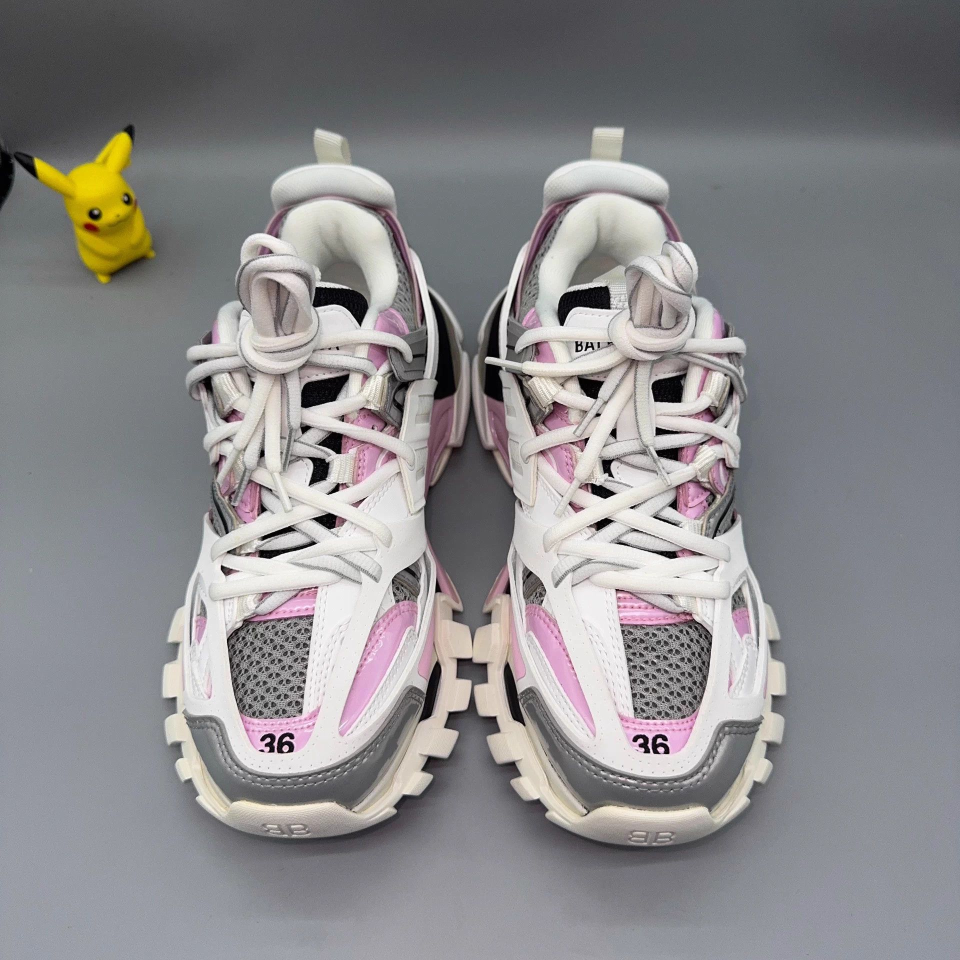 Balenciaga Balenciaga Track Gray Pink White Sneakers Size US 5 / IT 35 - 2 Thumbnail