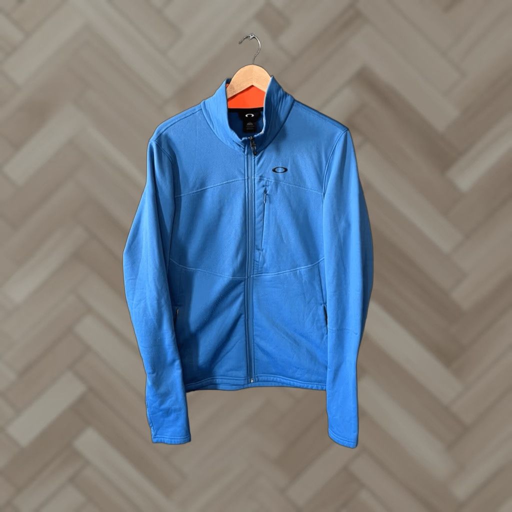 Oakley Jacket Mens Blue Long Sleeve Full Zip Fleece Size L