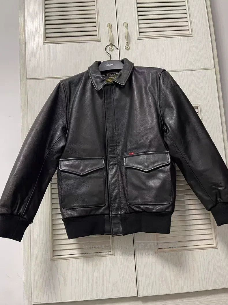 Schott Schott A2 leather jacket in the air Size US M / EU 48-50 / 2 - 1 Thumbnail