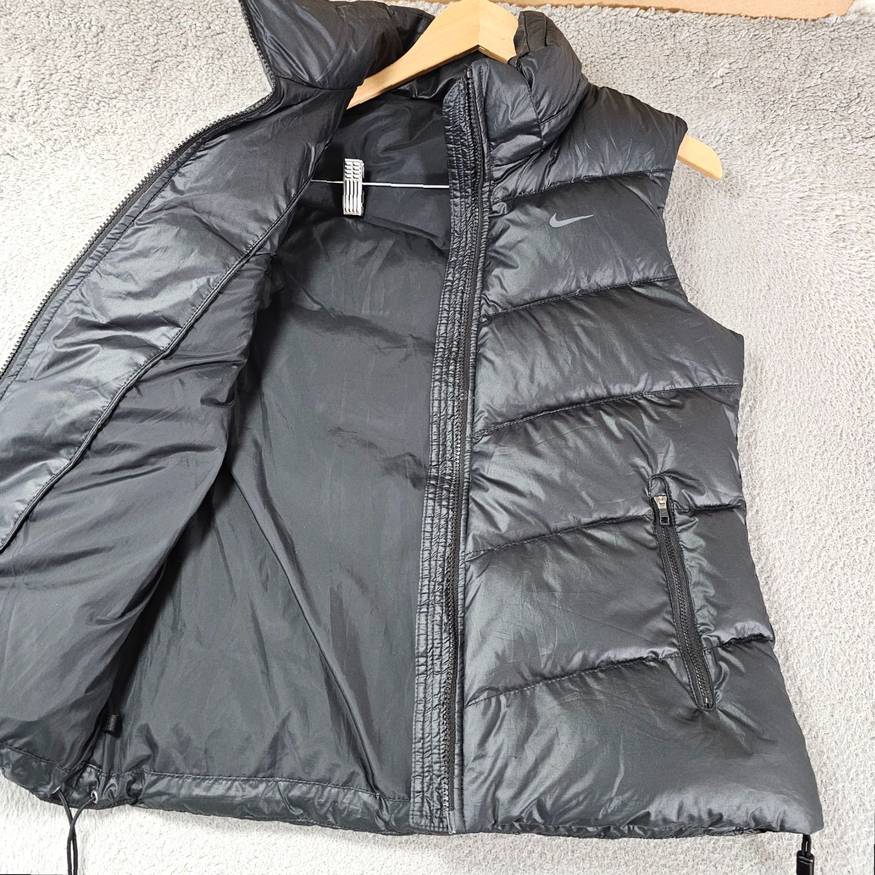 Nike VINTAGE Nike Vest Womens M Black Puffer Full Zip Down Mock Neck Zip Pockets Shirt Size M / US 6-8 / IT 42-44 - 6 Thumbnail