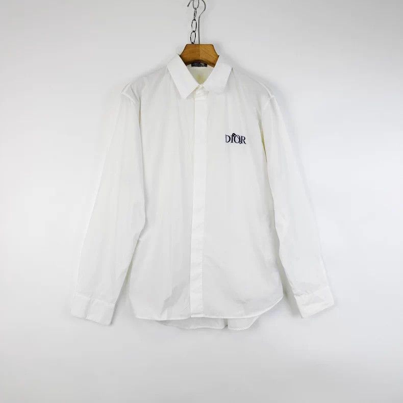 Dior Dior White chest pin embroidery logo long-sleeved shirt Size US XS / EU 42 / 0 - 1 Thumbnail