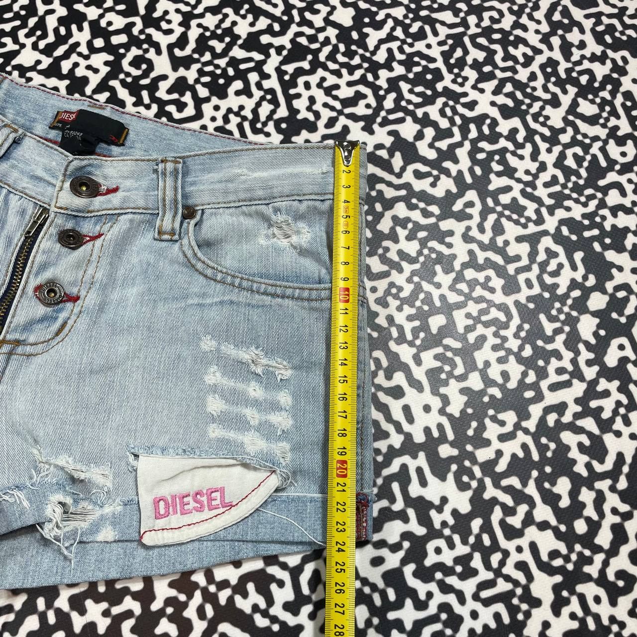 Diesel Vintage Y2K Diesel Distressed Style Mini Shorts 90s Style Size 28" / US 6 / IT 42 - 12 Thumbnail