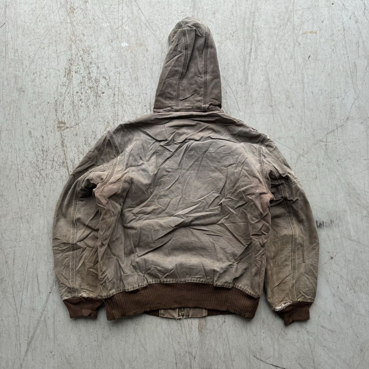 Carhartt × Vintage Vintage Carhartt Brown Faded Distressed Jacket Hooded Size US M / EU 48-50 / 2 - 4 Thumbnail
