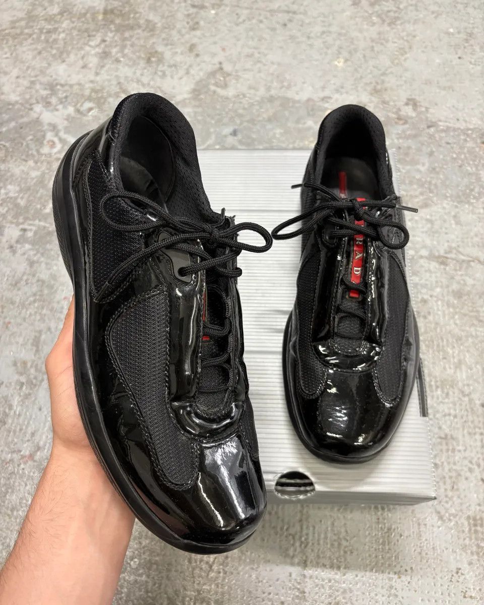 Prada 2000s Prada America’s Cups Black Satin Sneakers Size US 8 / EU 41 - 1 Thumbnail