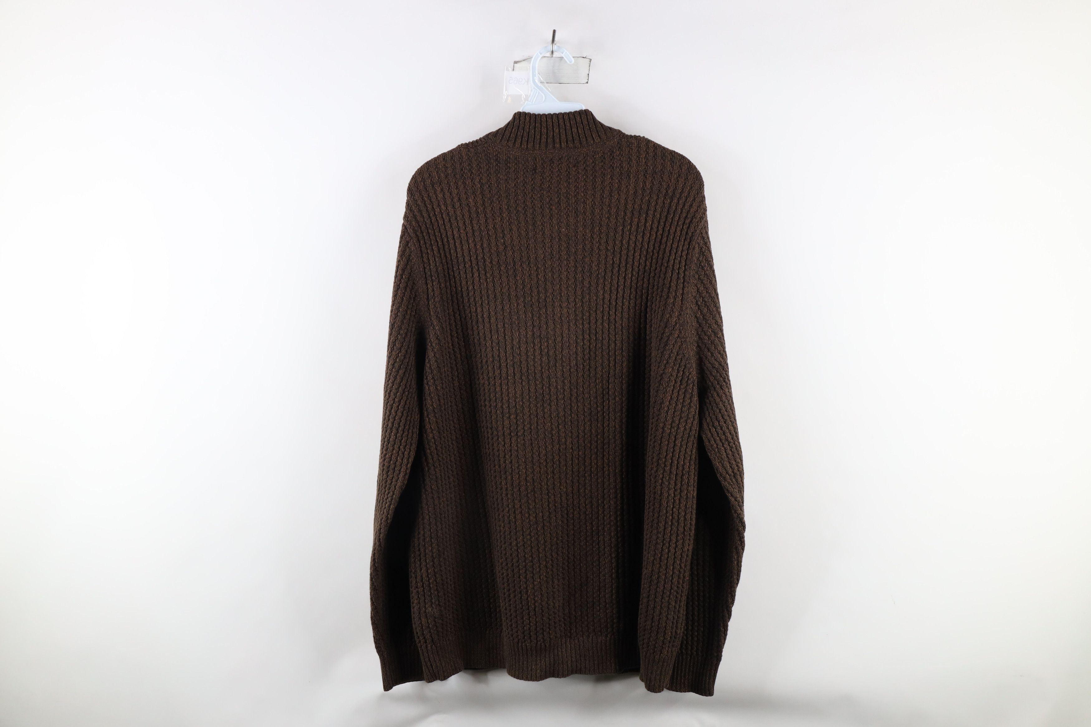 Eddie Bauer × Vintage Vintage 90s Eddie Bauer Ribbed Knit Henley Sweater Brown Size US L / EU 52-54 / 3 - 7 Thumbnail